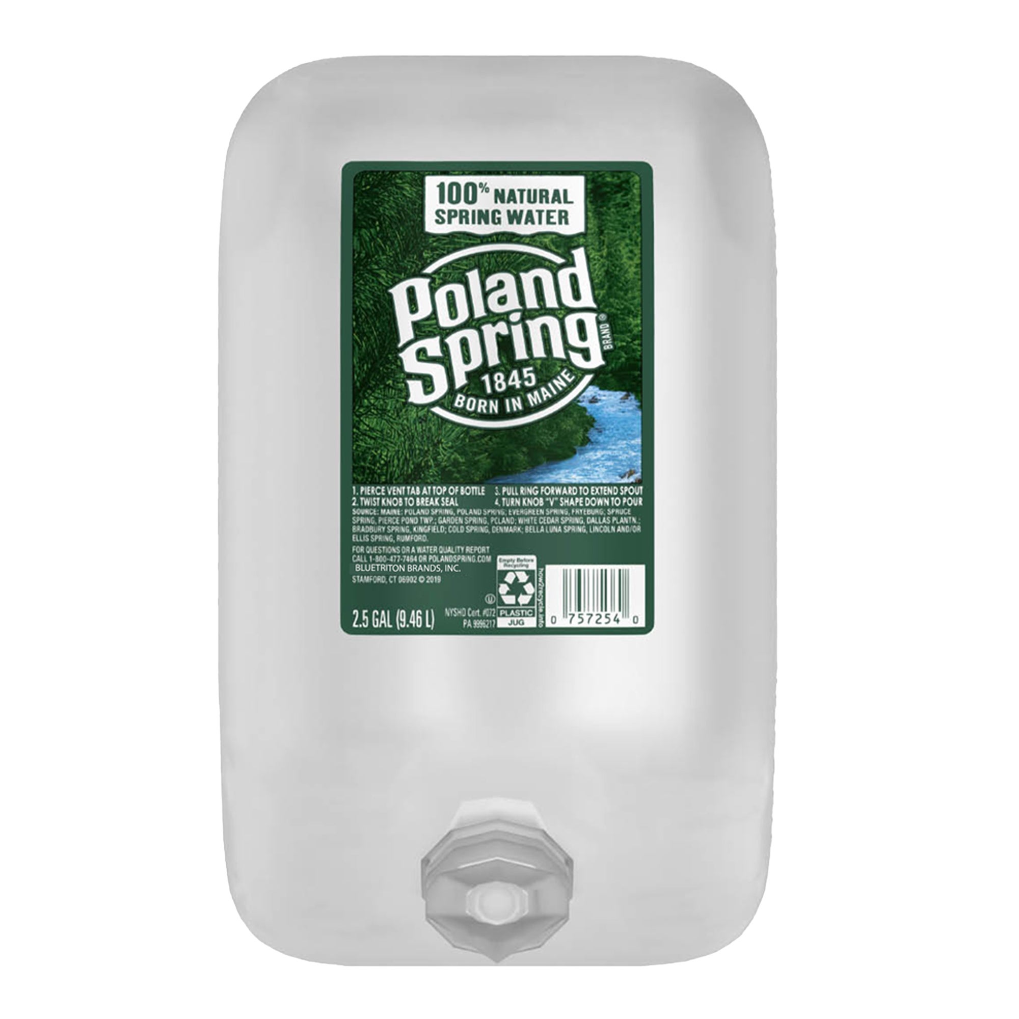POLAND SPRING SPRING WATER 2/2.5 GALLONS
