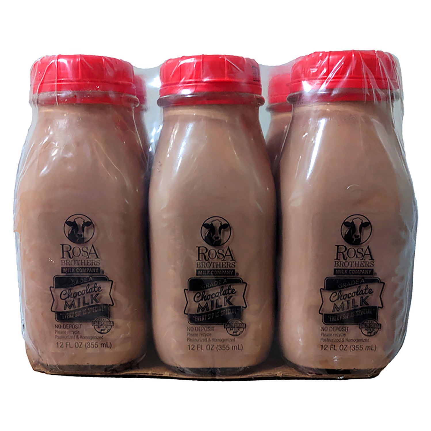 ROSA BROTHERS CHOCOLATE WHOLE MILK 6 PACK 12 OUNCES EACH