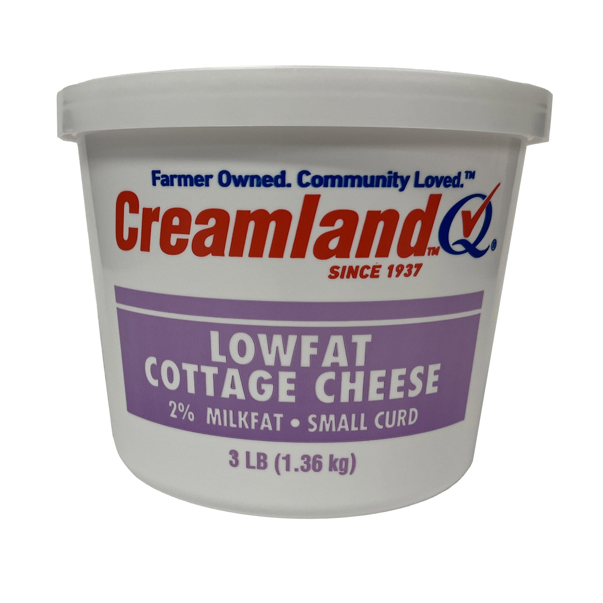 LOW FAT COTTAGE CHEESE 2% SMALL CURD 3 LBS. - Image 1