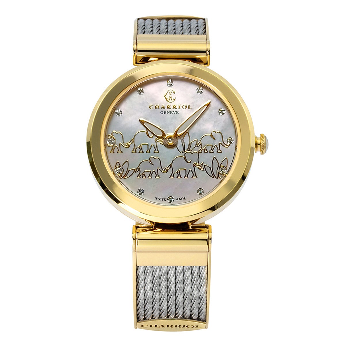 CHARRIOL FOREVER ELEPHANT YELLOW GOLD LADIES QUARTZ WATCH