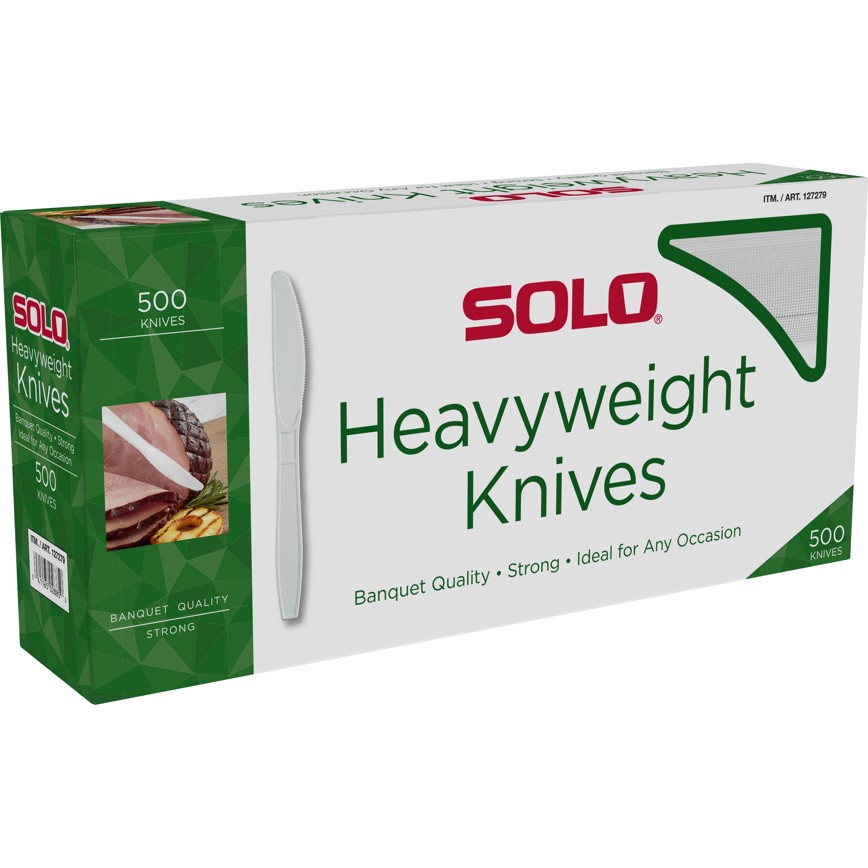 SOLO WHITE HEAVYWEIGHT KNIVES 500 COUNT