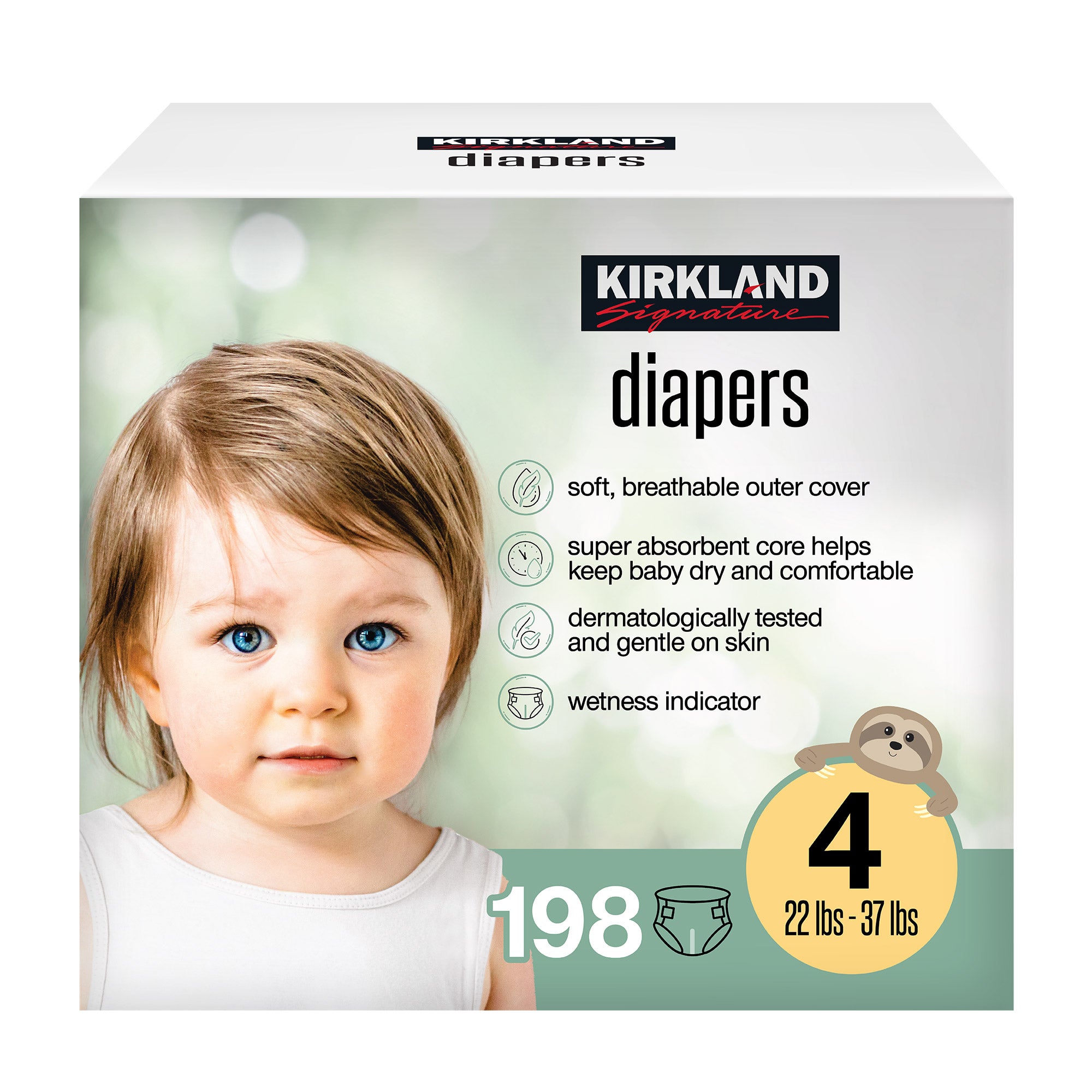 KIRKLAND SIGNATURE DIAPERS SIZE 4 198CT - Image 1