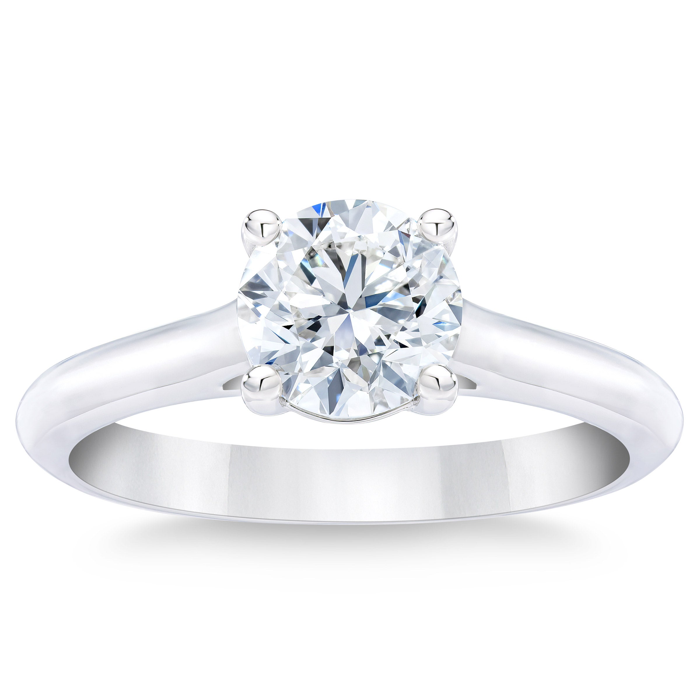 1.20CT ROUND BRILLIANT PLATINUM SOLITAIRE RING VS1 ¨H¨ COLOR