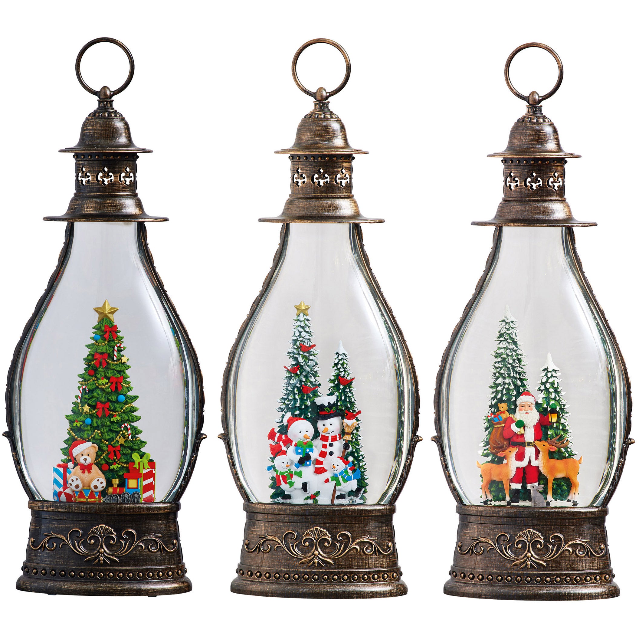 20¨ GLITTER LANTERN WITH LED LIGHTS - Image 1
