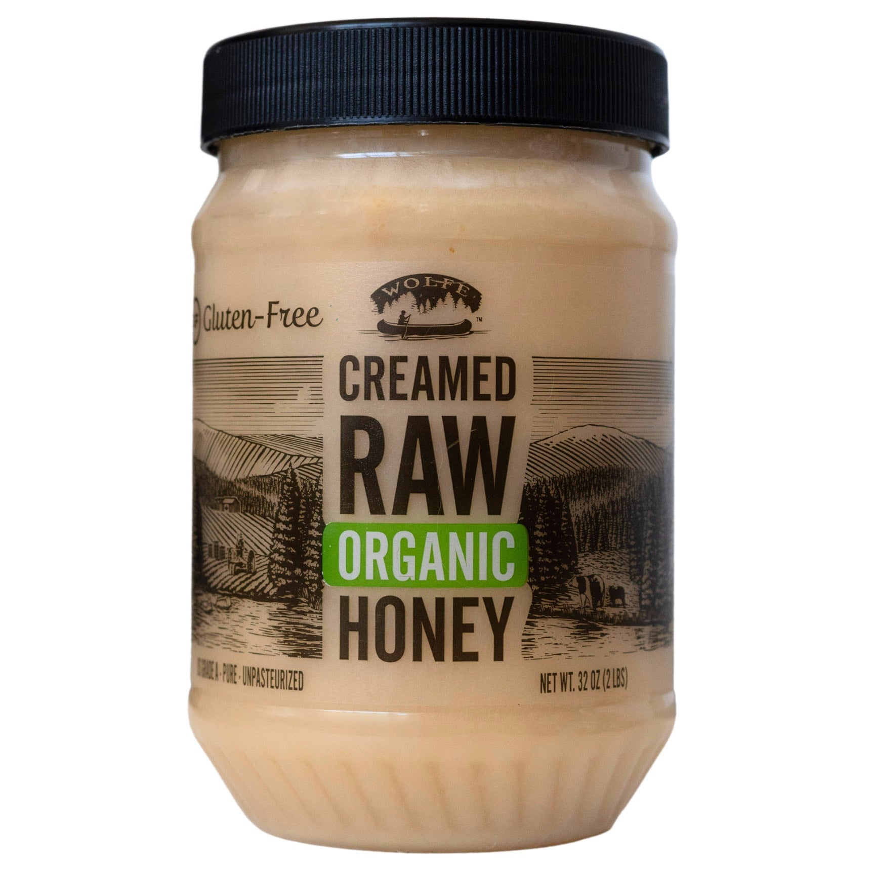 WOLFE CREAMED ORGANIC HONEY 32 OZ