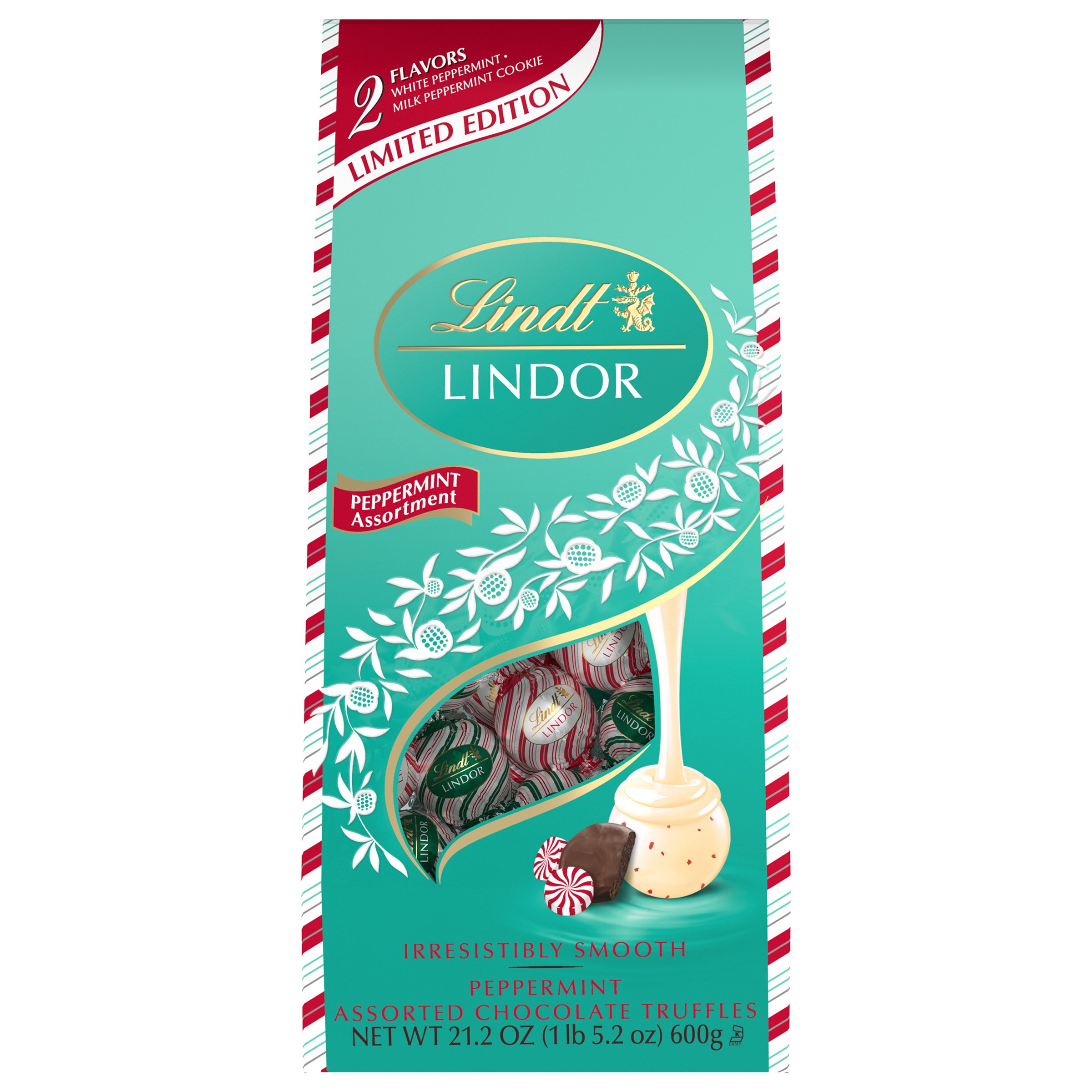 LINDT LINDOR PEPPERMINT TRUFFLES 21.2OZ - Image 1