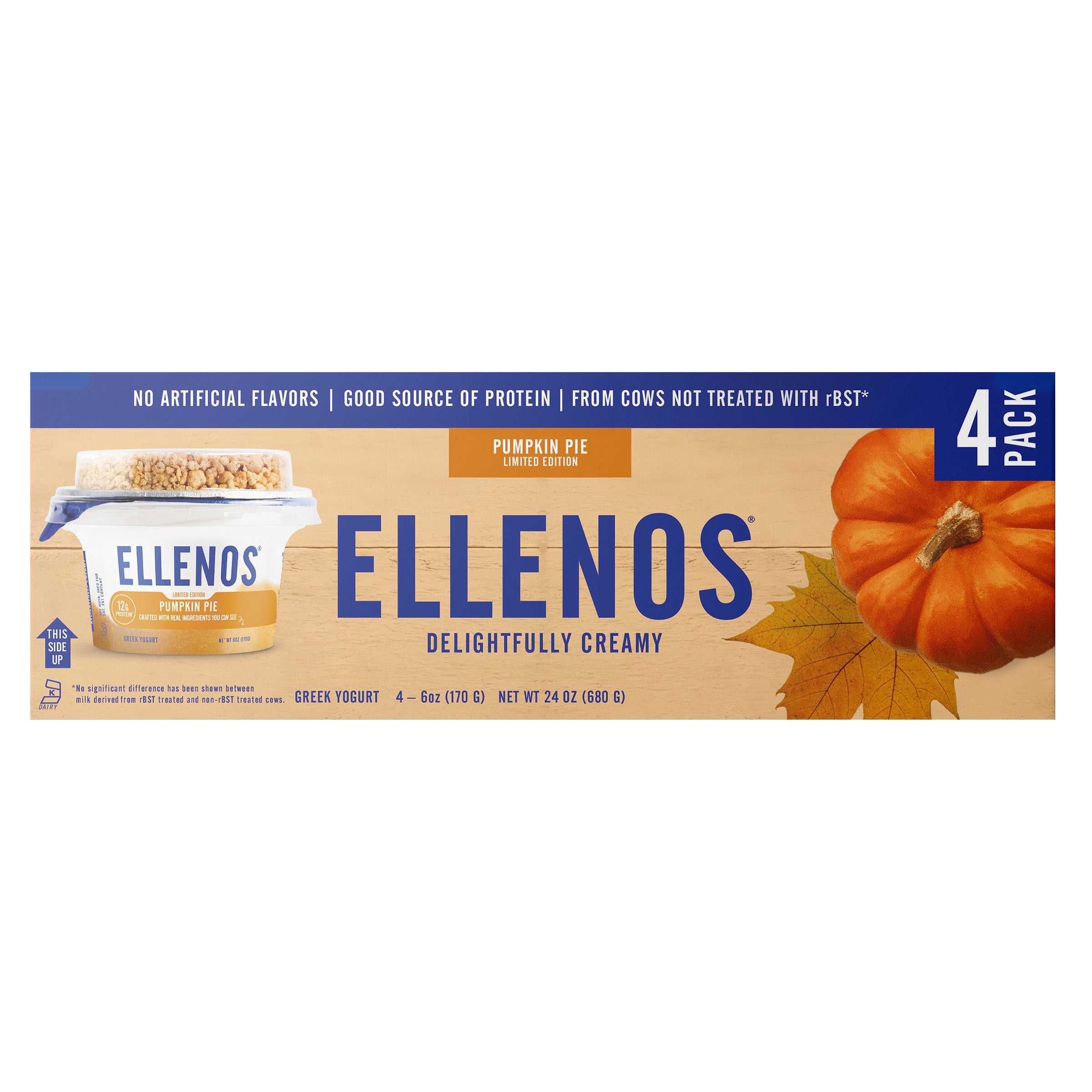 ELLENOS PUMPKIN PIE YOGURT 4/6 OZ - Image 1