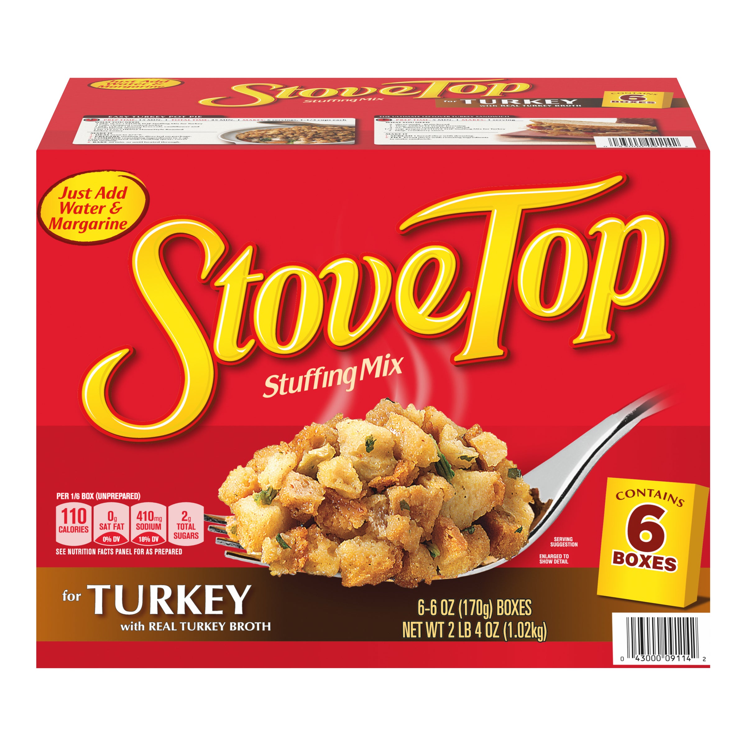 STOVE TOP STUFFING MIX TURKEY 6/6 OZ