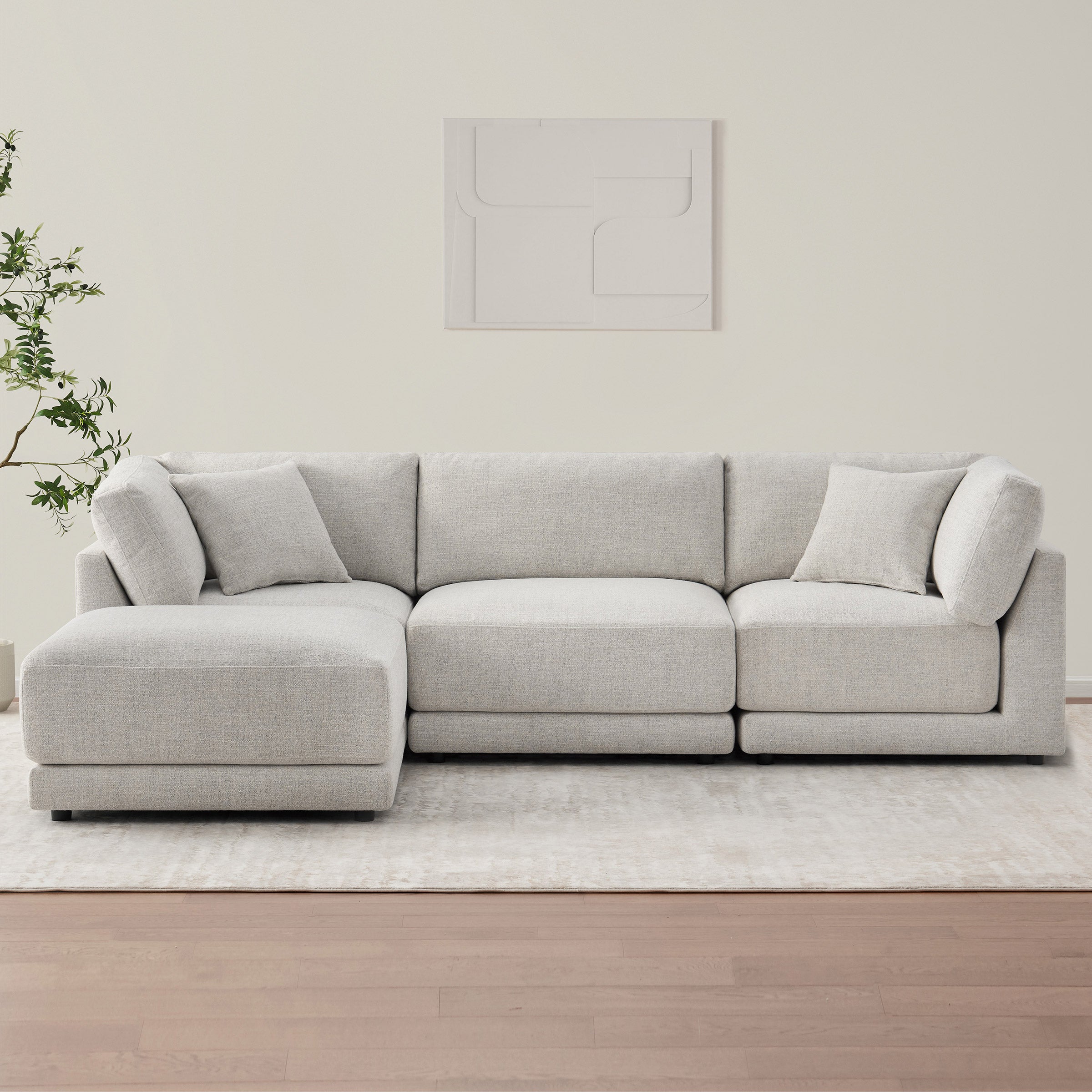 AIDEN & IVY DAYNA 4PC MODULAR FABRIC SECTIONAL - Image 1