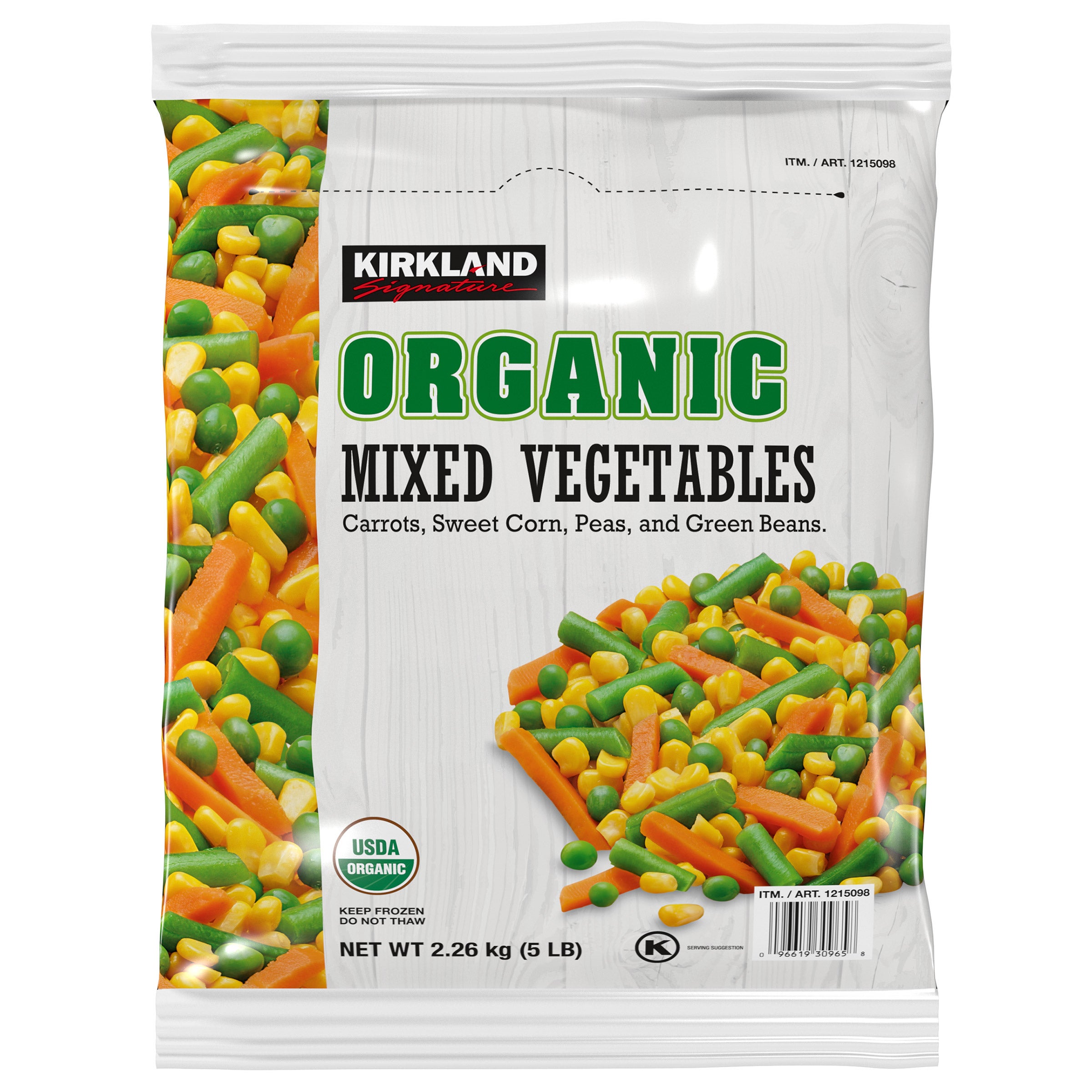 KIRKLAND SIGNATURE ORGANIC MIX VEGETABLES 5 LBS