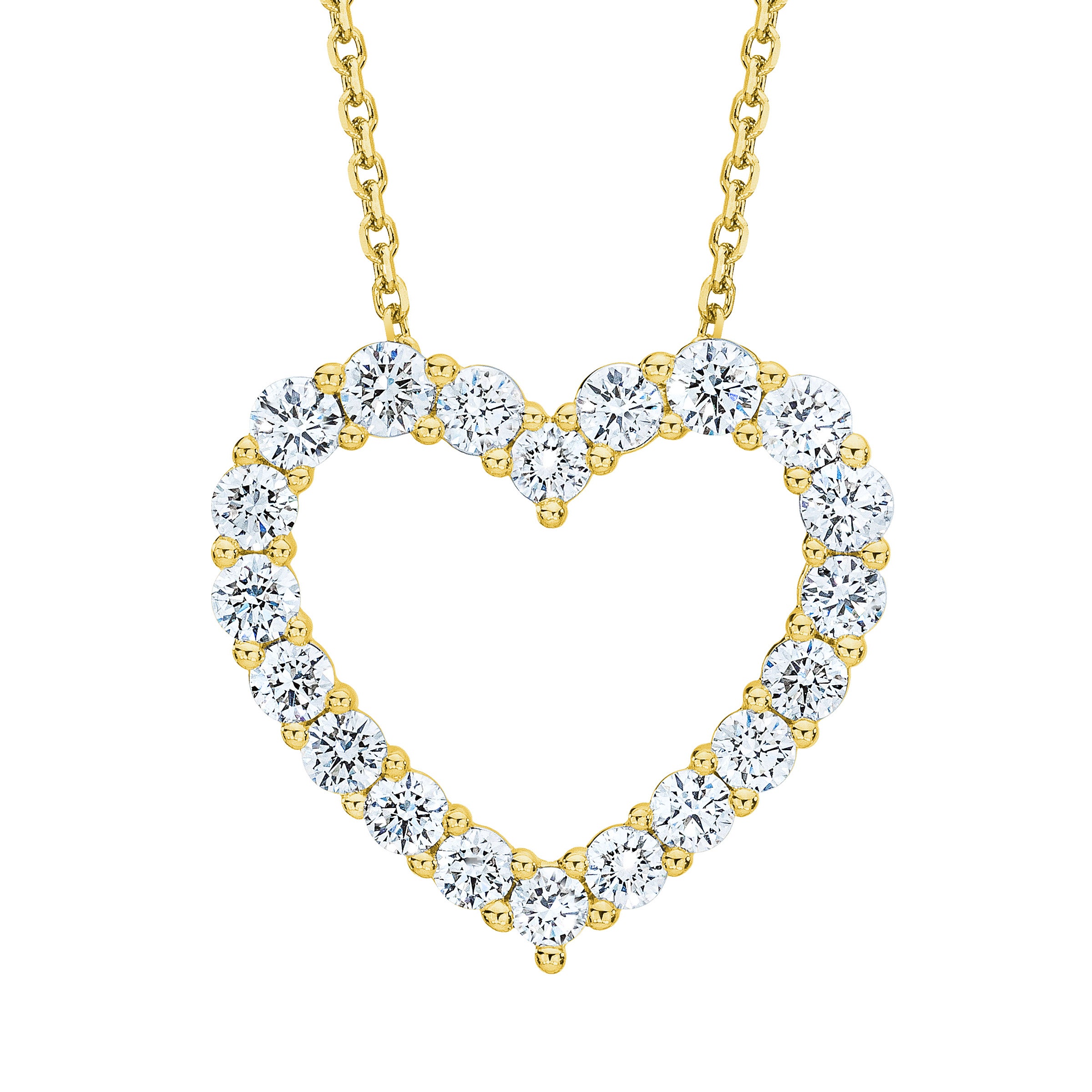 14KT YELLOW GOLD VS2 I 1.0CTW ROUND DIAMOND HEART NECKLACE - Image 1