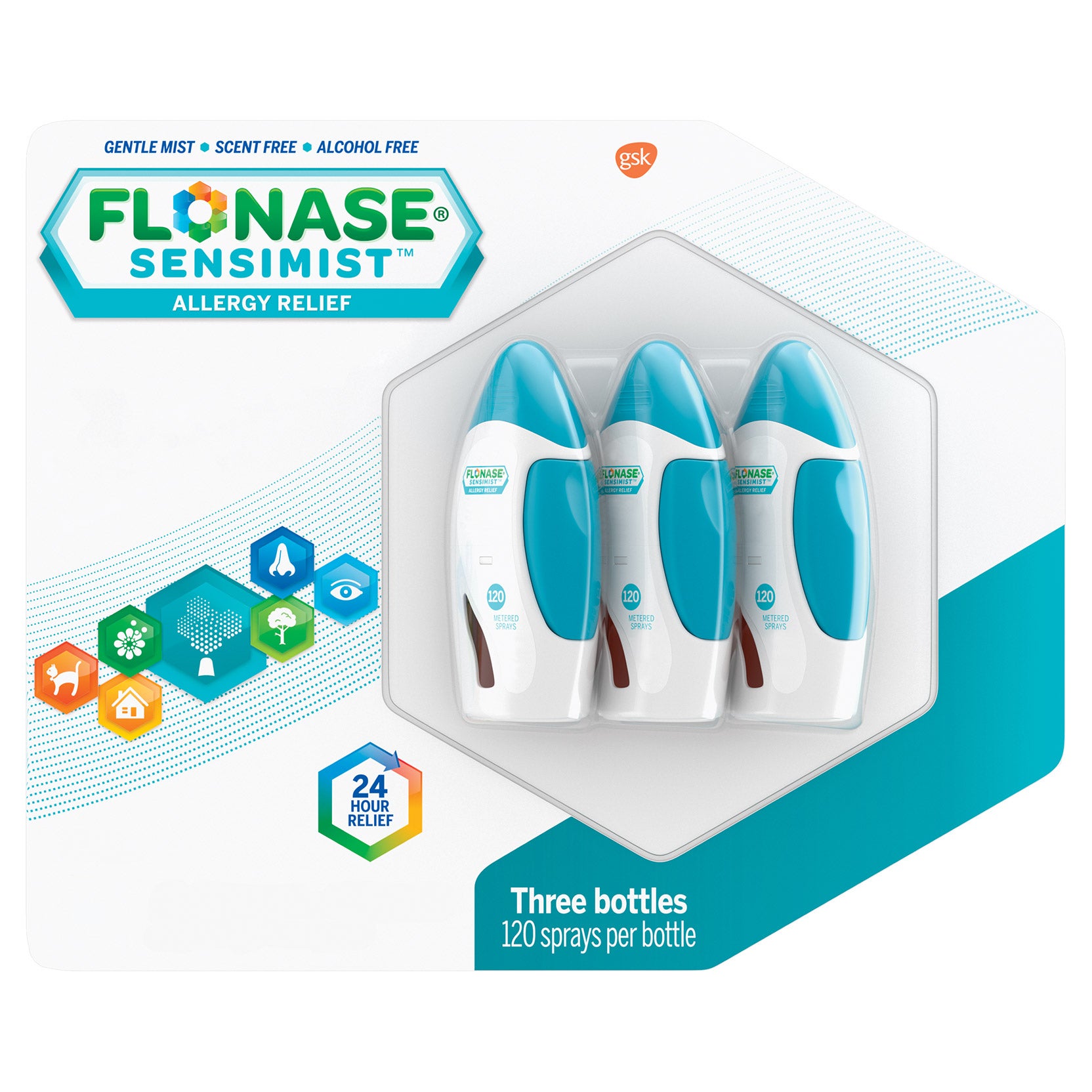 FLONASE SENSIMIST ALLERGY RELIEF 3 X 120 METERED SPRAYS - Image 1