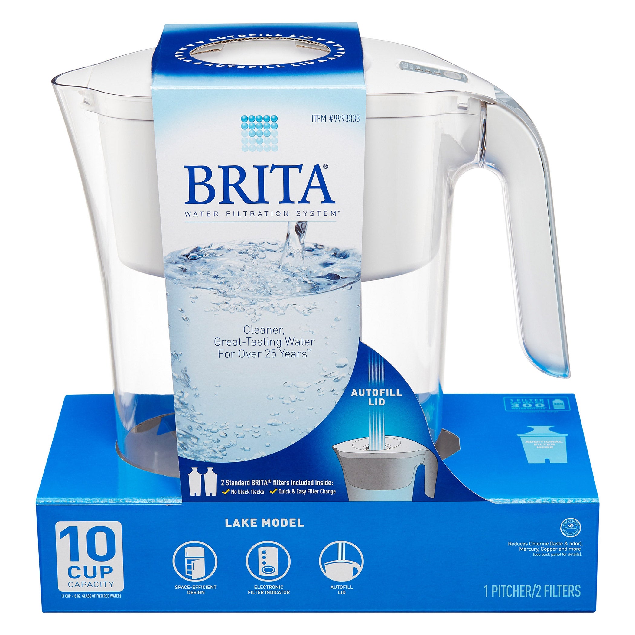 BRITA LAKE PITCHER WITH 2 FILTERS