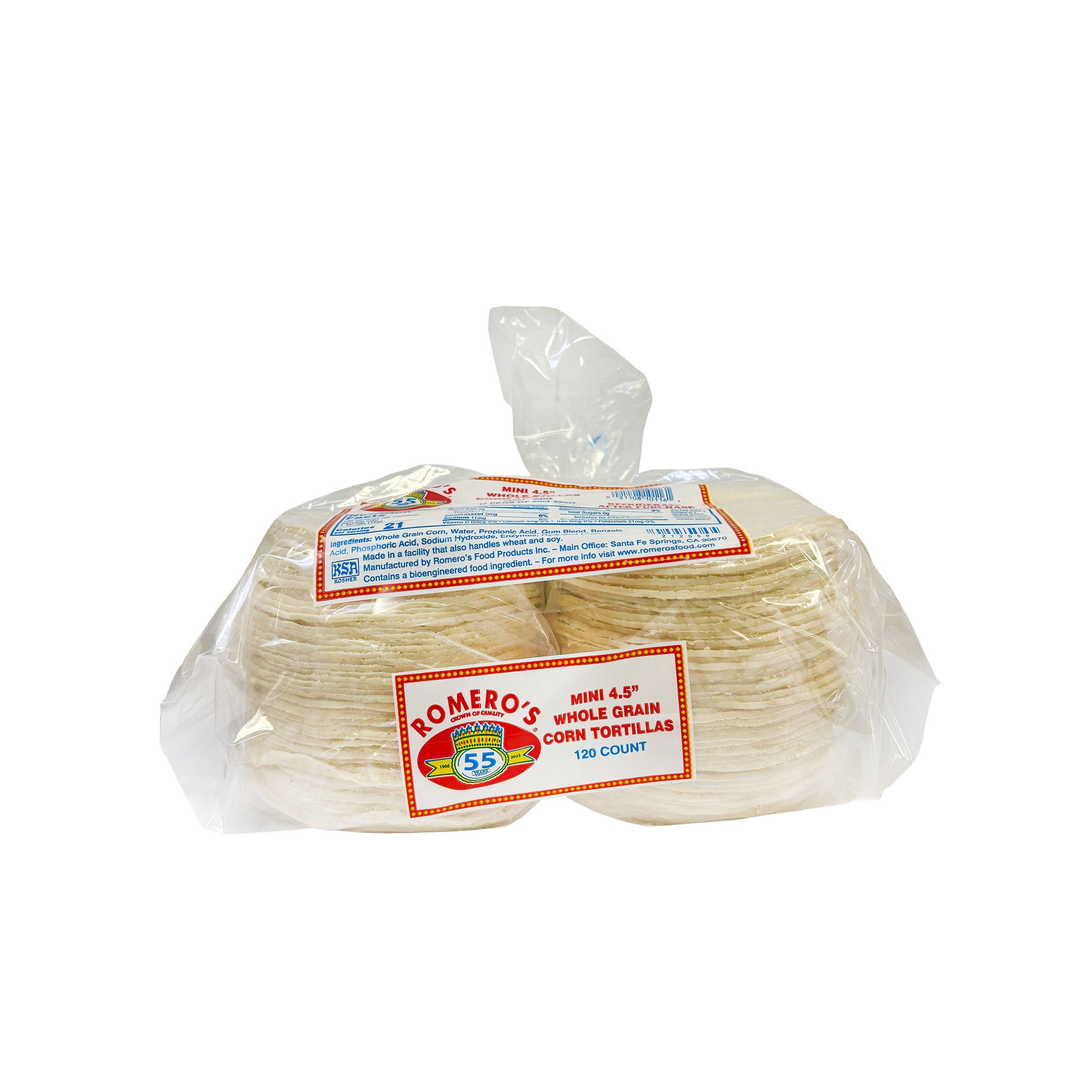 ROMERO'S MINI CORN TORTILLAS 2 / 60 CT - Image 1