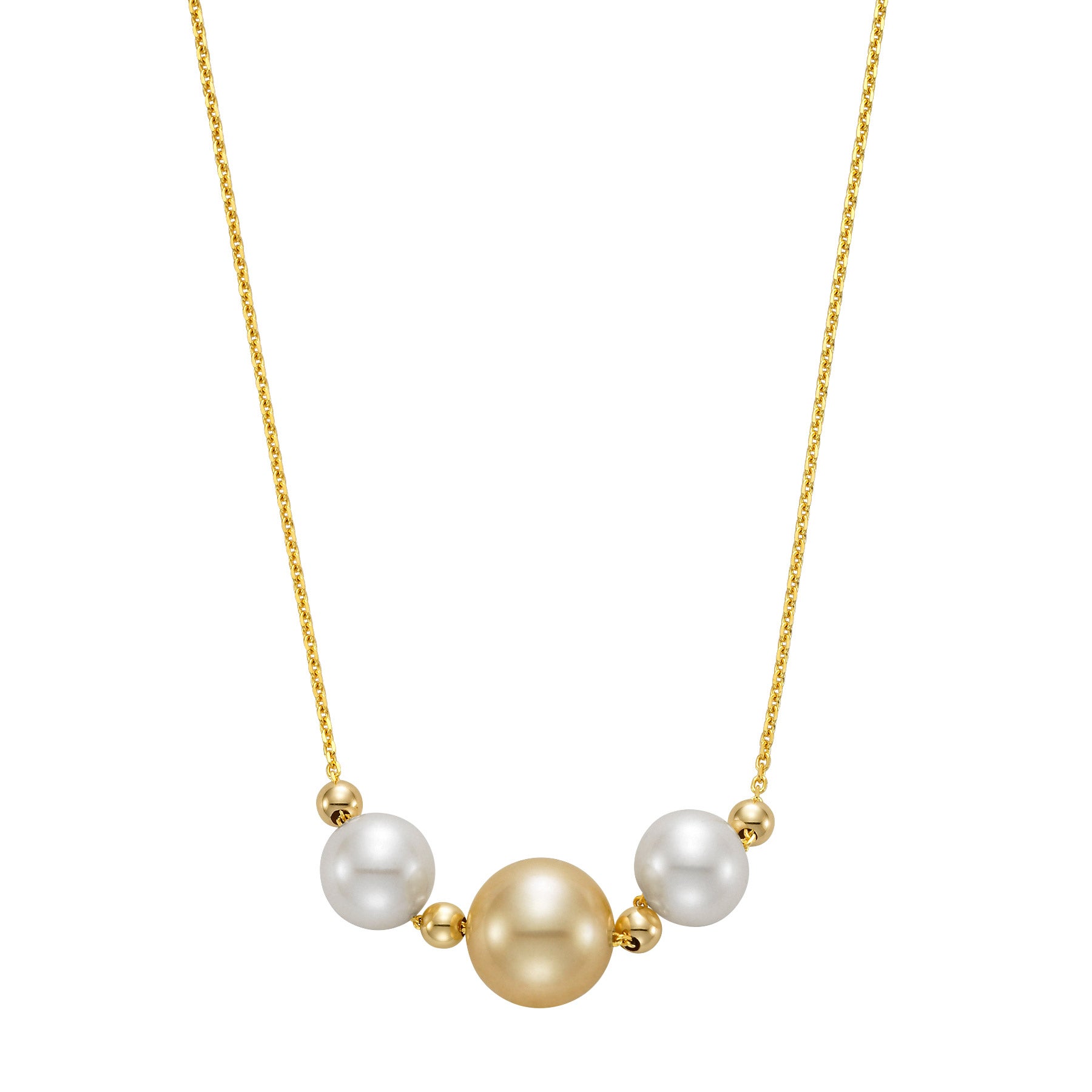 14KT GOLD 9-10MM SOUTH SEA & FRESHWATER CULTURED PEARL NECK - Image 1