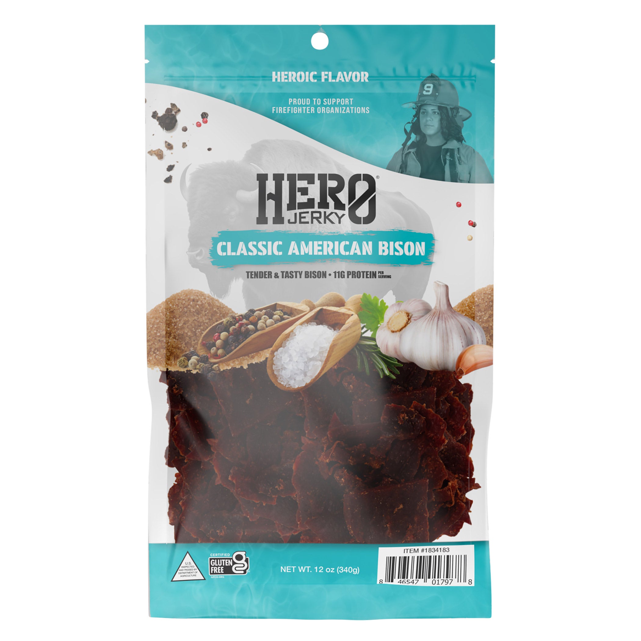 HERO SNACKS BISON JERKY 12 OZ