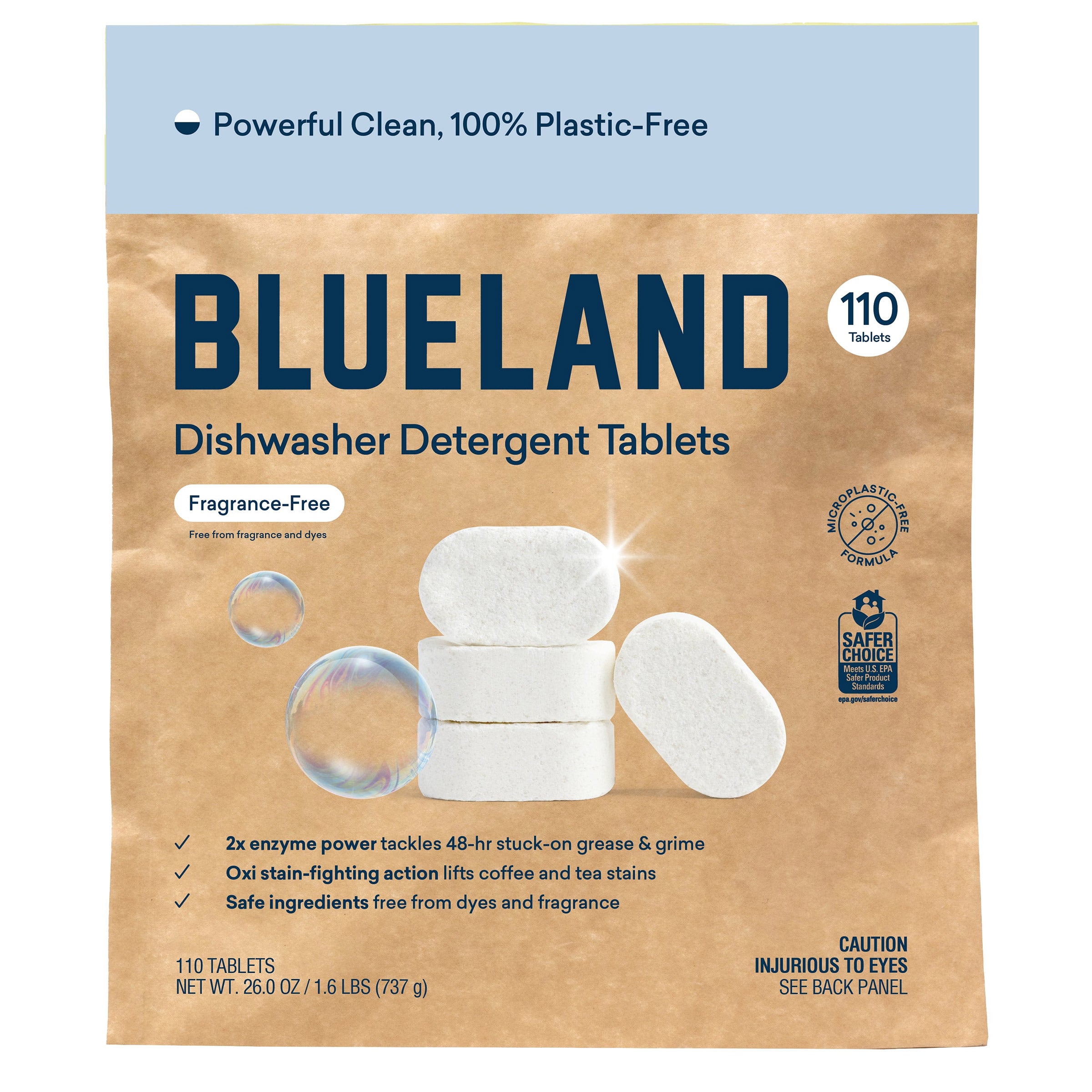 BLUELAND DISHWASHER TABS 110 COUNT (1.63 LBS) - Image 1