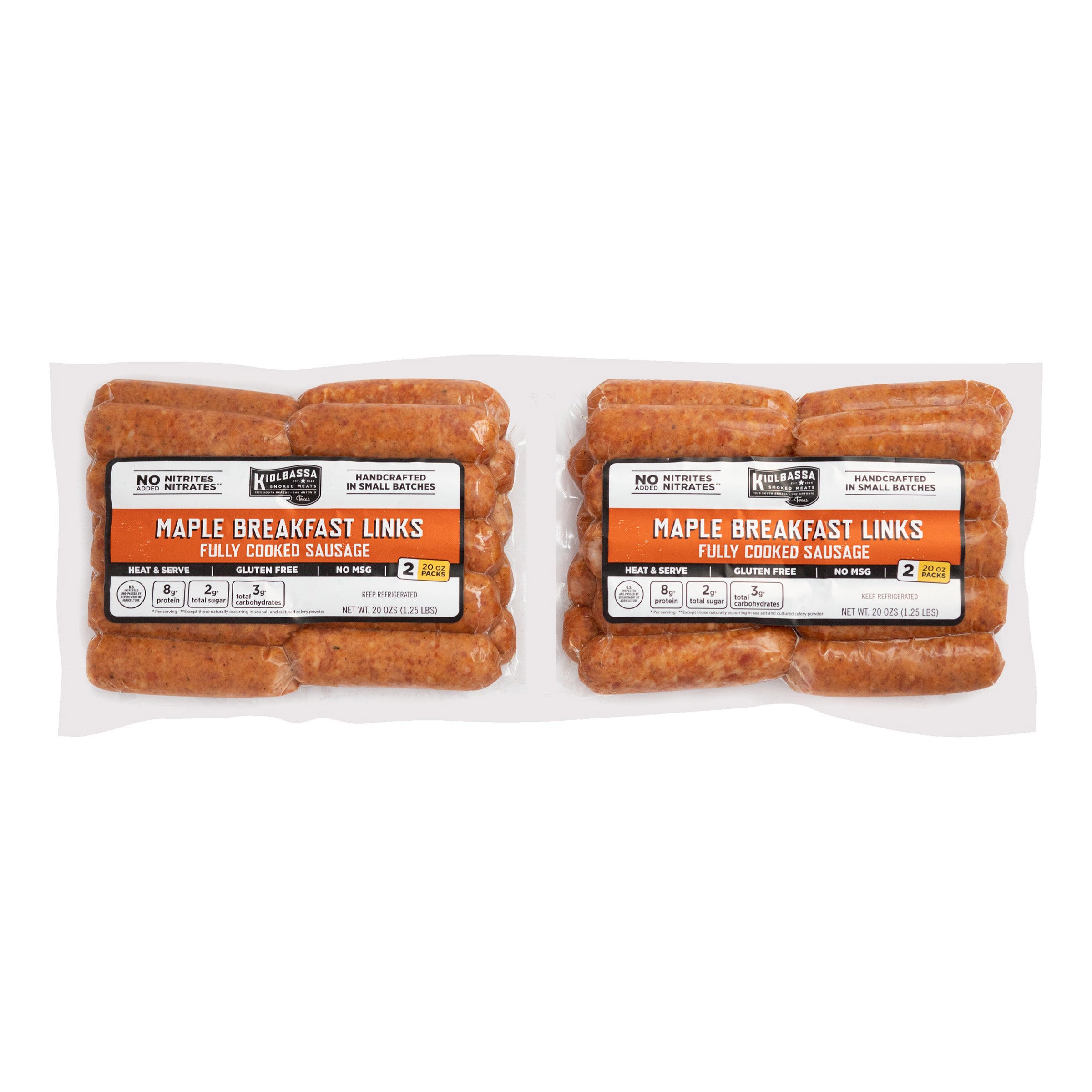 KIOLBASSA MAPLE PORK BREAKFAST LINKS 2.5 LB / 40 OZ