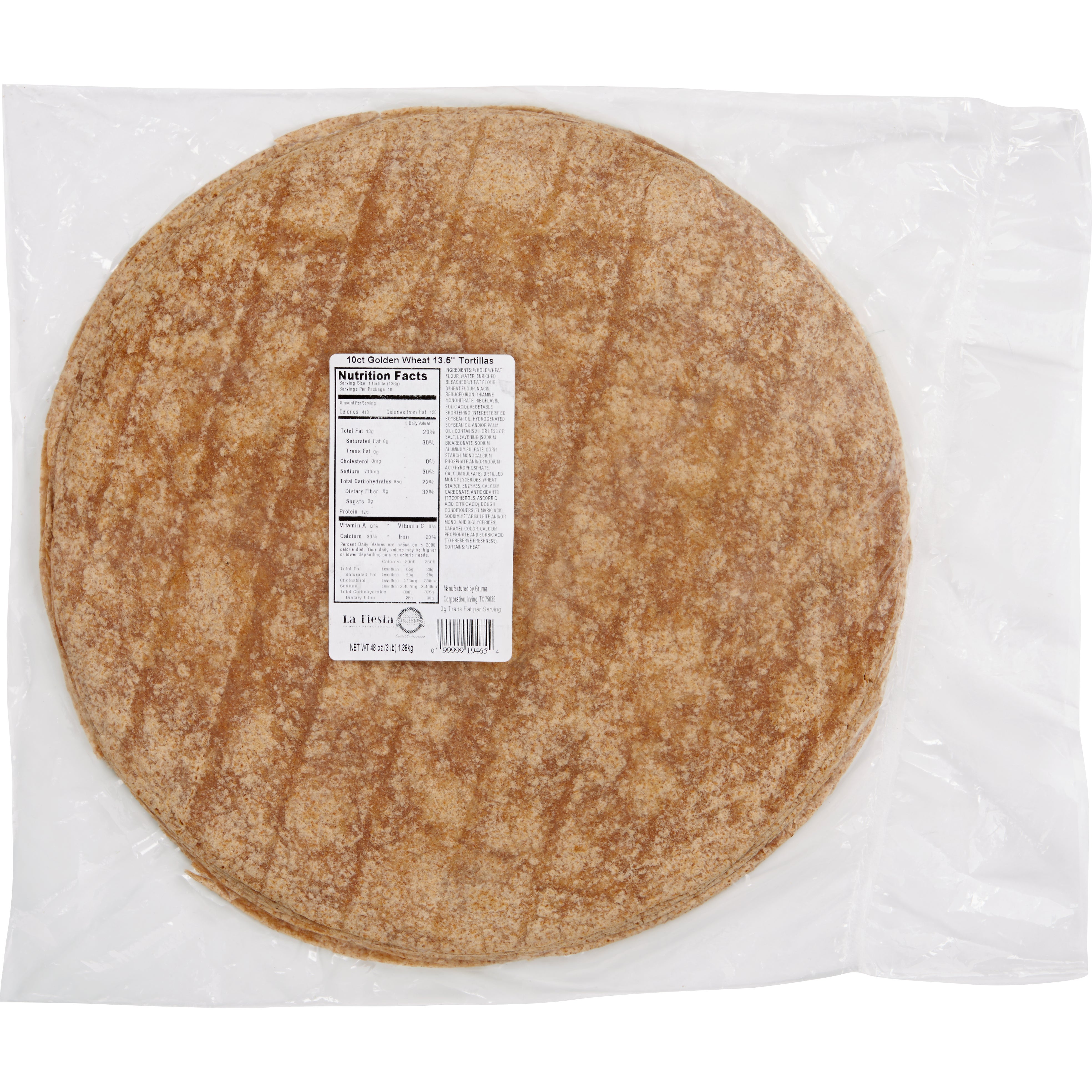 LA FIESTA 13.5¨ WHEAT WRAP 10 CT