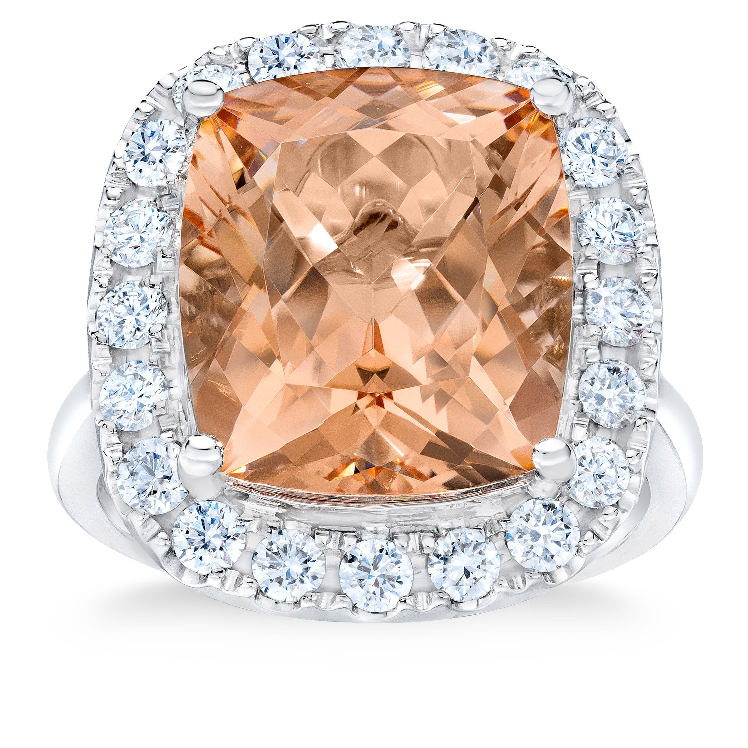 14KT WHITE GOLD 1.00CTW VS2 I DIAMOND MORGANITE RING - Image 1