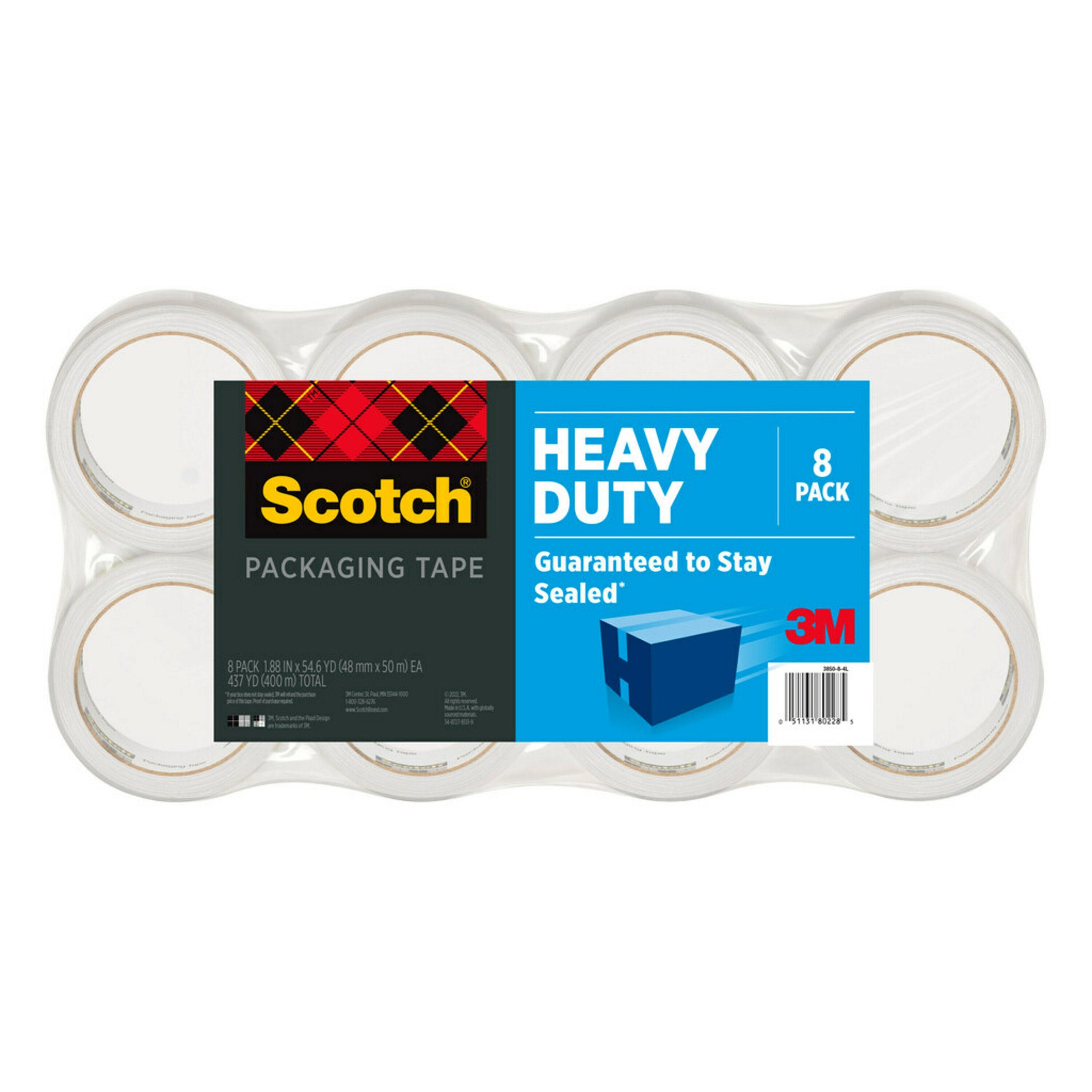 3M SCOTCH HEAVY DUTY SHIPPING TAPE 8PK - Image 1