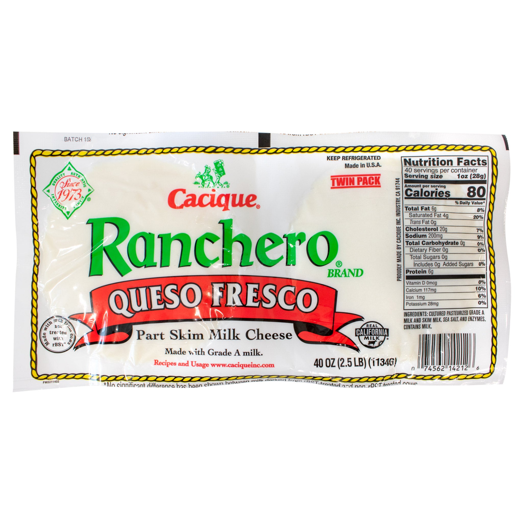 CACIQUE RANCHERO QUESO FRESCO 2/1.25LB