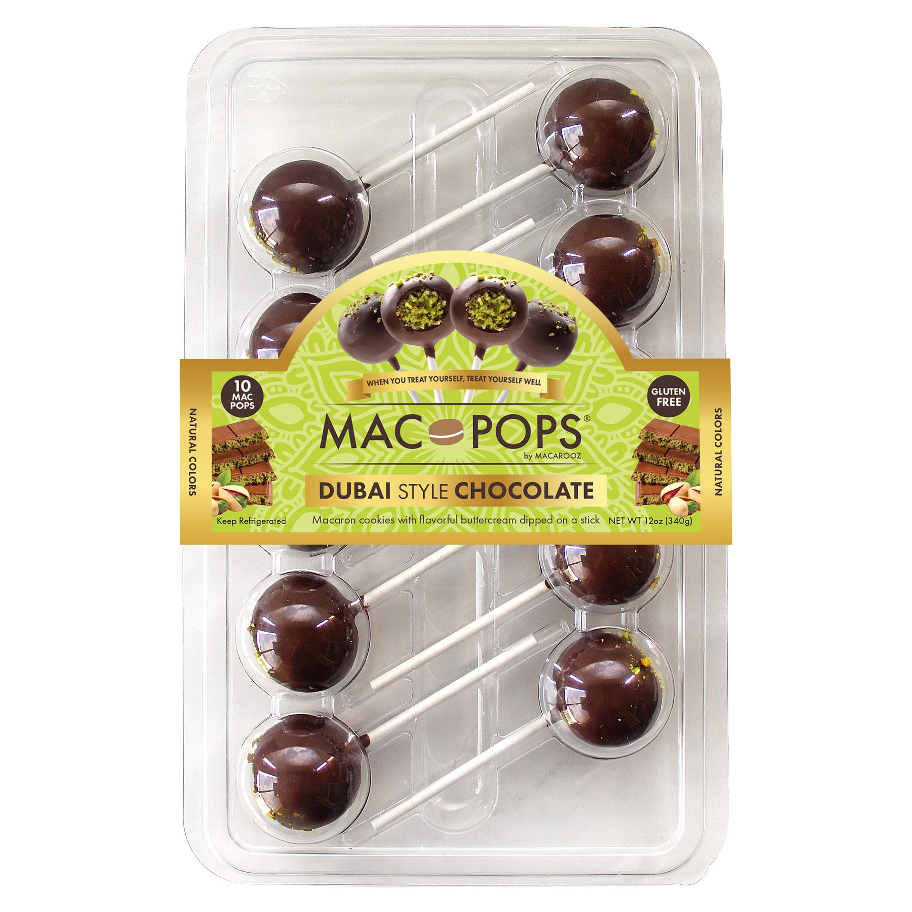 MACARROZ DUBAI STYLE CHOCLATE MAC POP 10 COUNT 12 OUNCES - Image 1