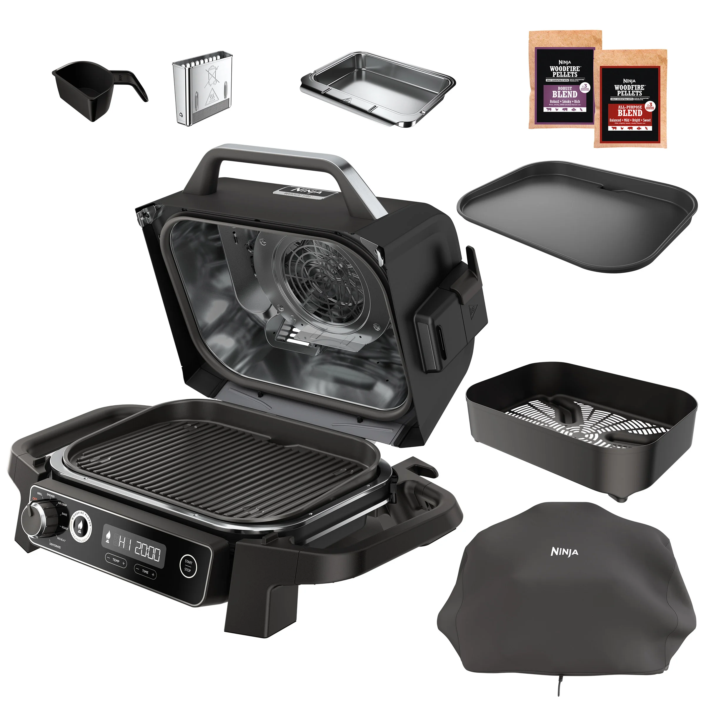 NINJA WOODFIRE ELECTRIC OUTDOOR GRILL SMOKER + AIRFRYER - Image 1