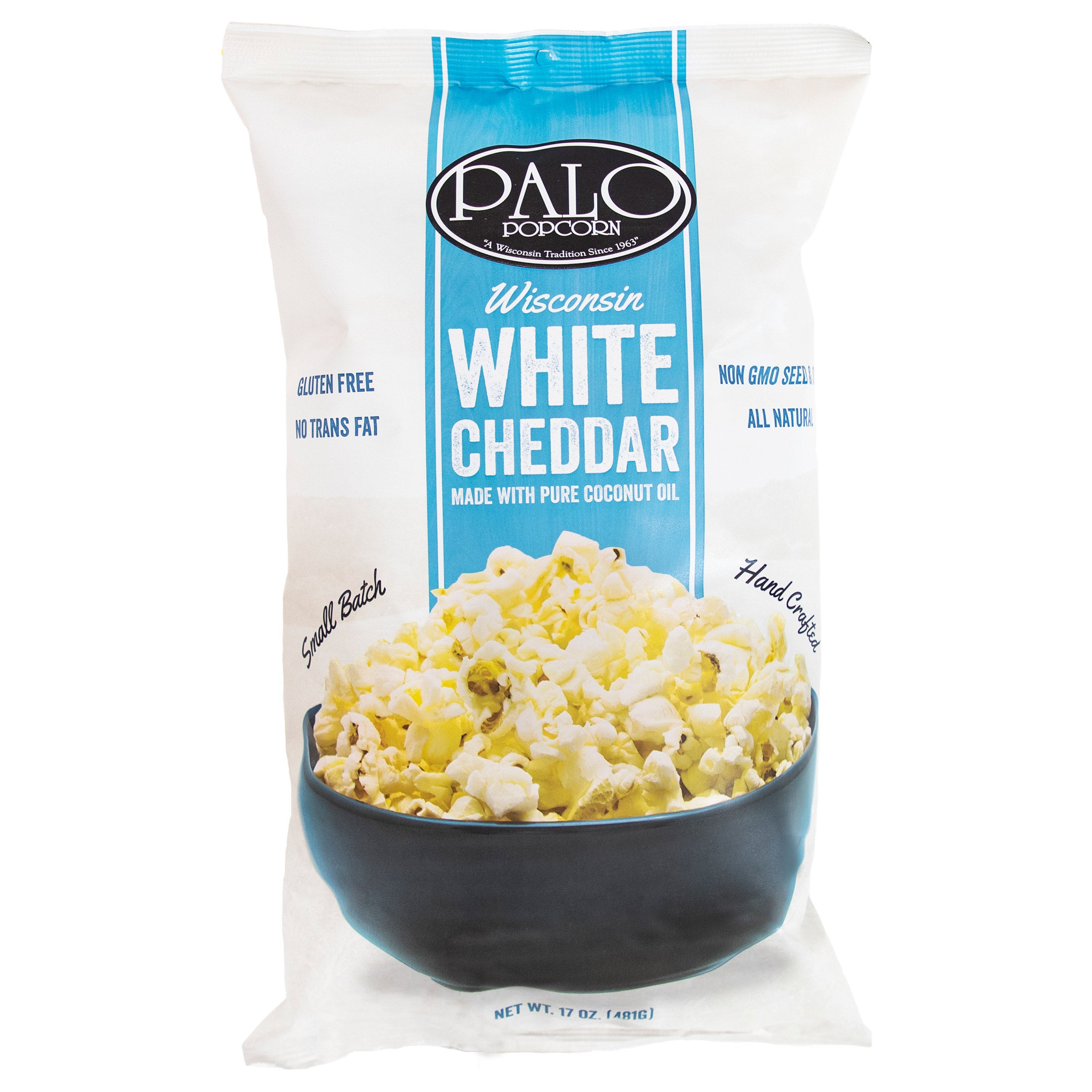 PALO POPCORN WHITE CHEDDAR POPCORN 17 OUNCE BAG