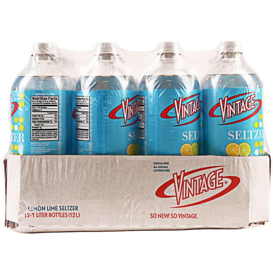 VINTAGE LEMON/LIME SELTZER 12/33.8 FL OZ