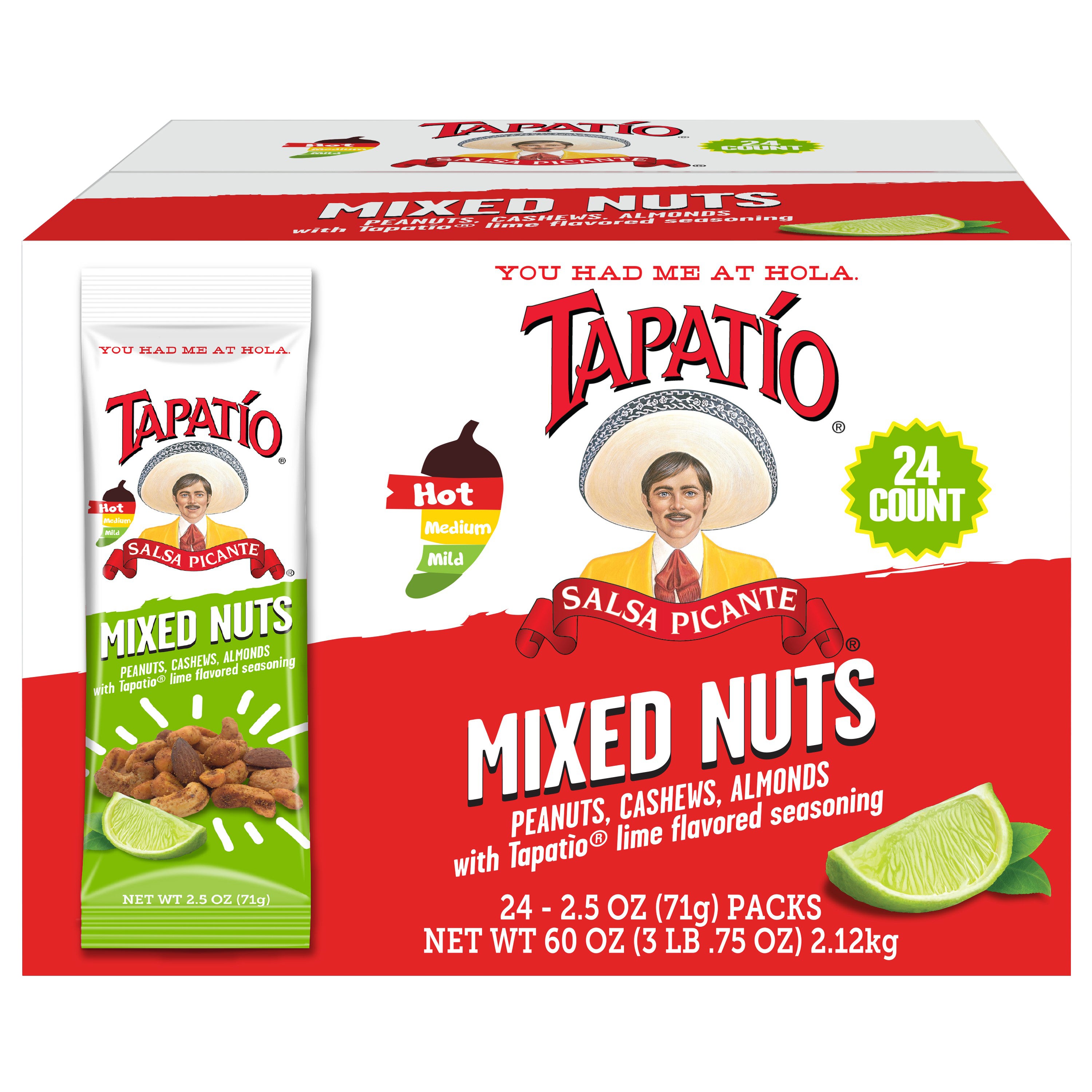 TAPATIO SPICY MIXED NUTS 24/2.5OZ - Image 1