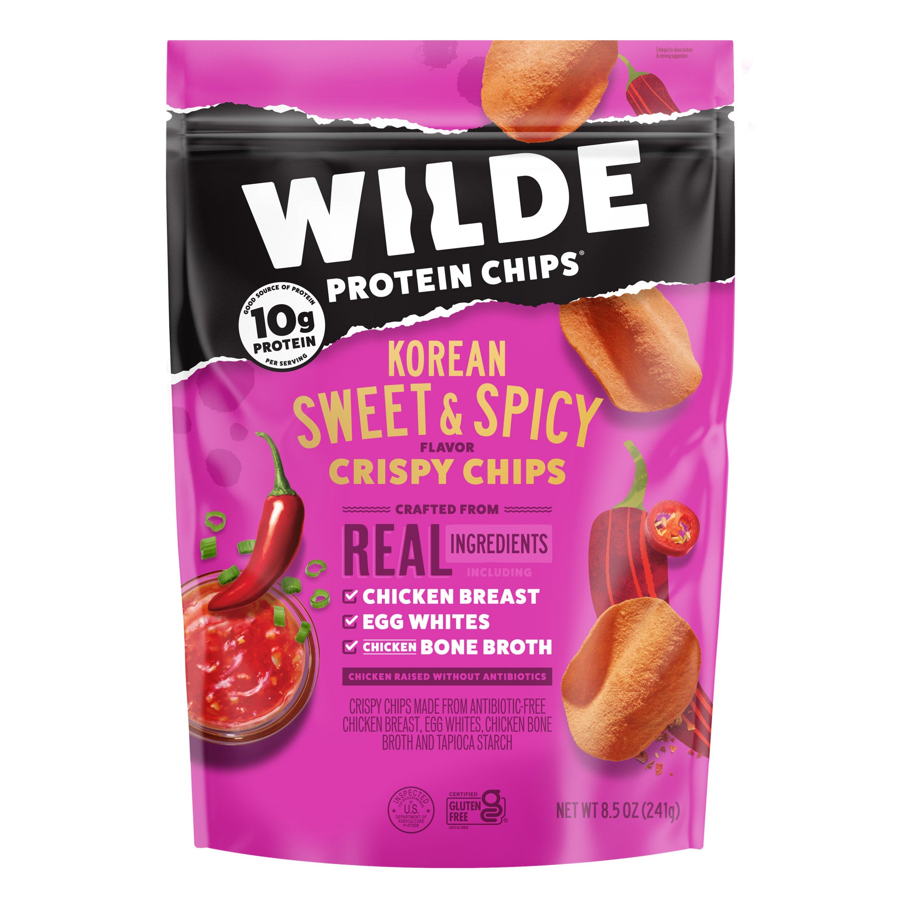 WILDE KOREAN SWEET SPICY PROTEIN CHIPS 8.5OZ