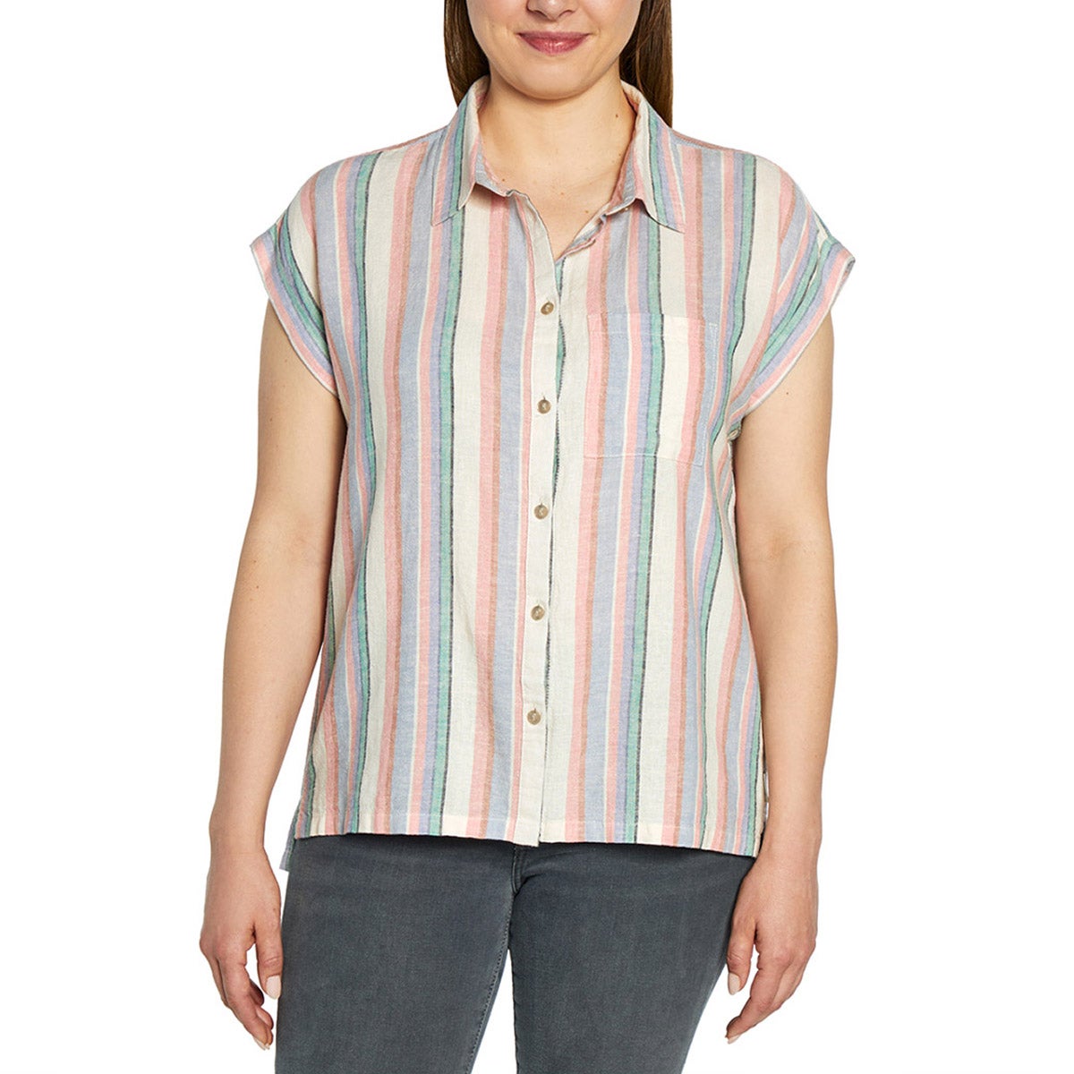 ORVIS WOMEN'S SHORT SLEEVE LINEN BLEND SHIRT - Image 1