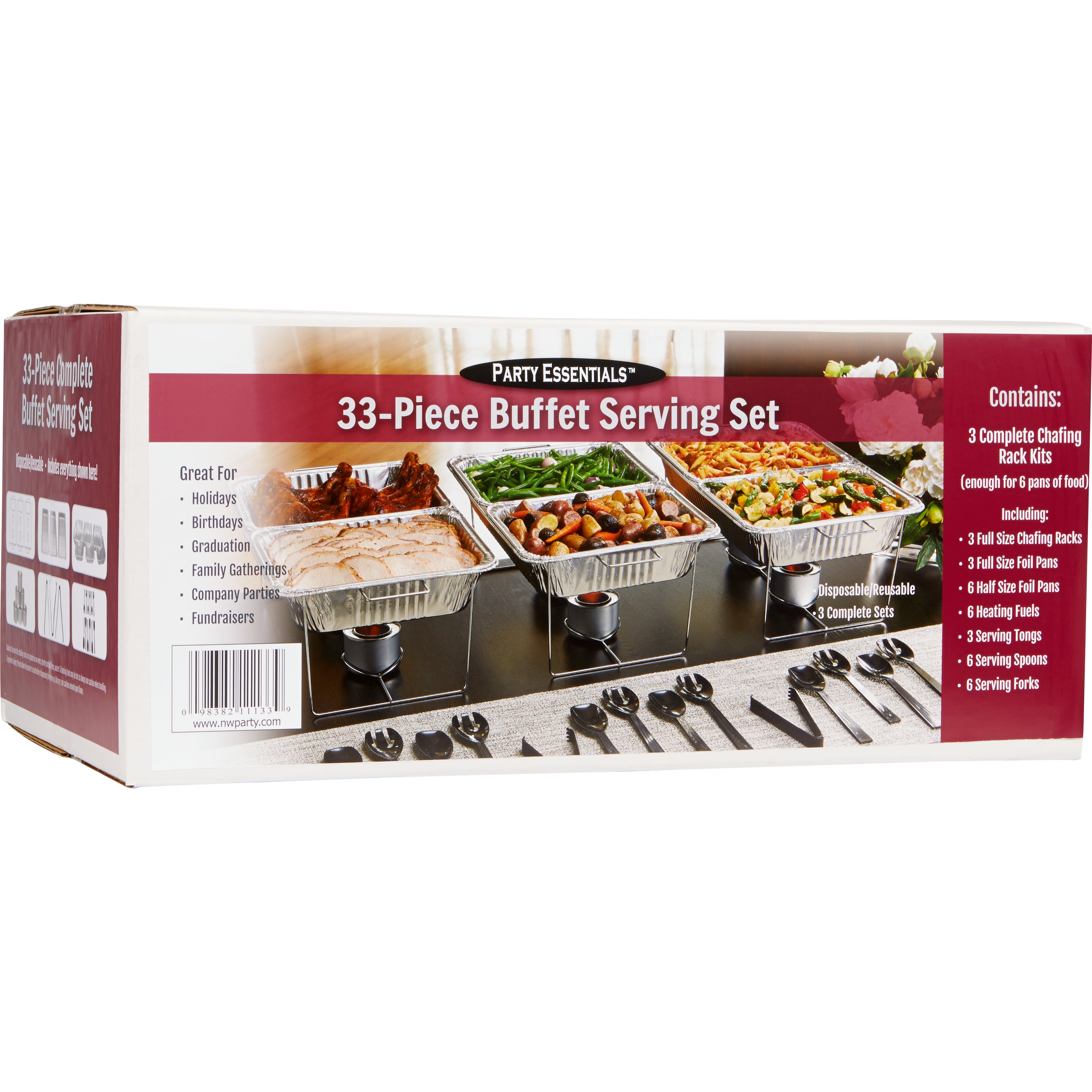 PARTY ESSENTIALS BUFFET SERVING SET 33 PC