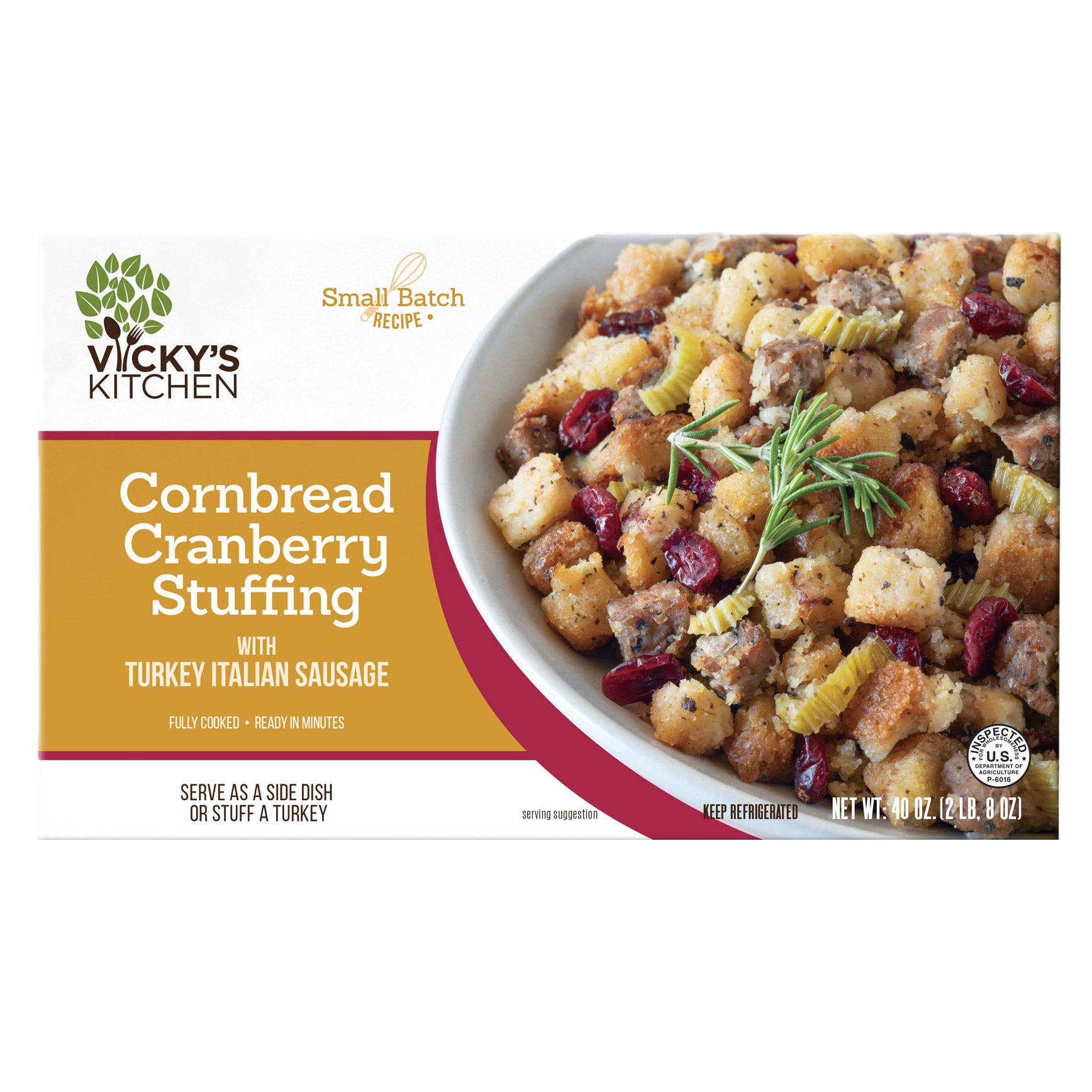 VICKY'S KITCHEN CORNBREAD STUFFING 40 OZ - Image 1
