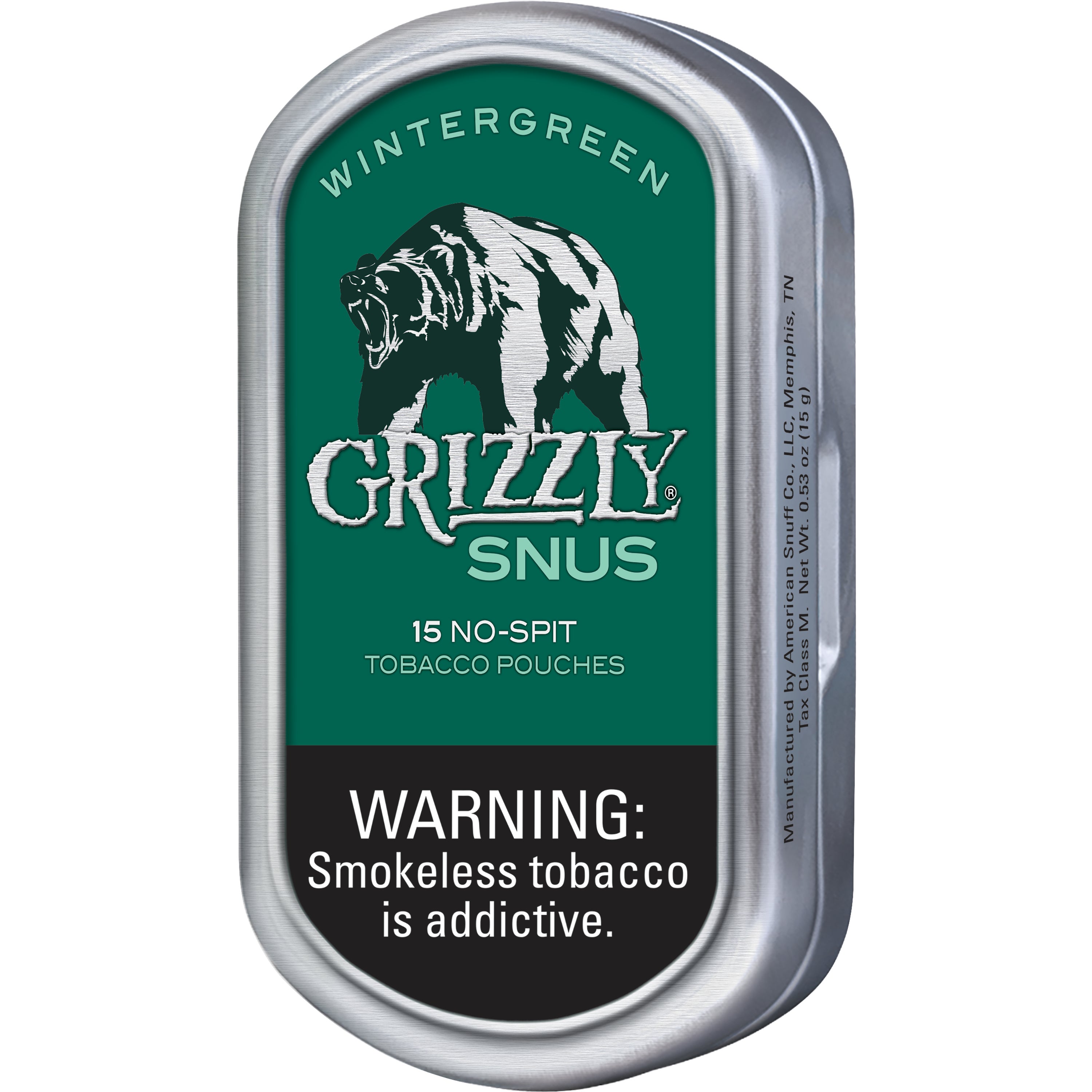 GRIZZLY SNUS WTG 5/.53 OZ TIN