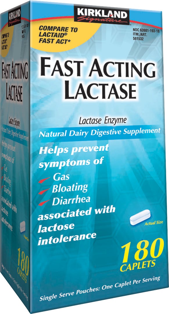 KIRKLAND SIGNATURE FAST ACTING LACTASE CAPLETS 180 COUNT - Image 1