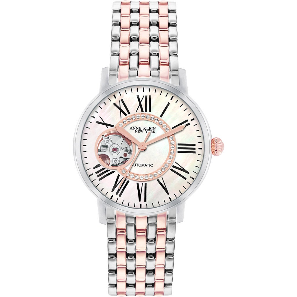 ANNE KLEIN WHITE MOTHER-OF-PEARL DIAL AUTOMATIC LADIES WATCH