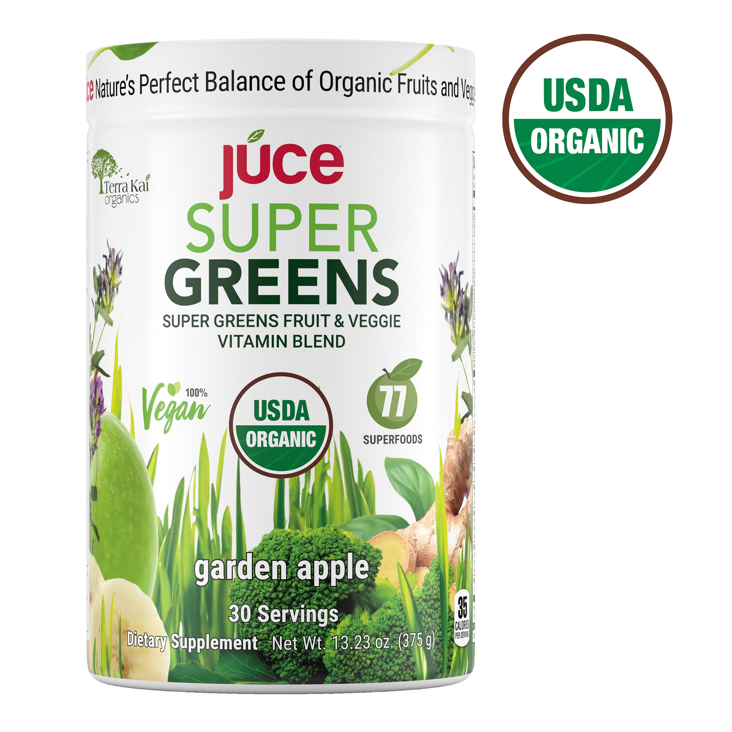 TERRA KAI ORGANIC JUCE SUPER GREENS POWDER 30 SERVINGS - Image 1