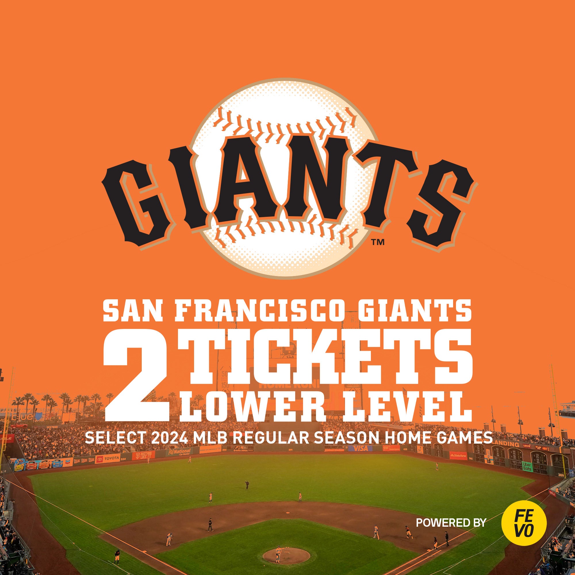 MLB - SF GIANTS 2 LOWER LEVEL TICKETS ITEM IS NON-REFUNDABLE