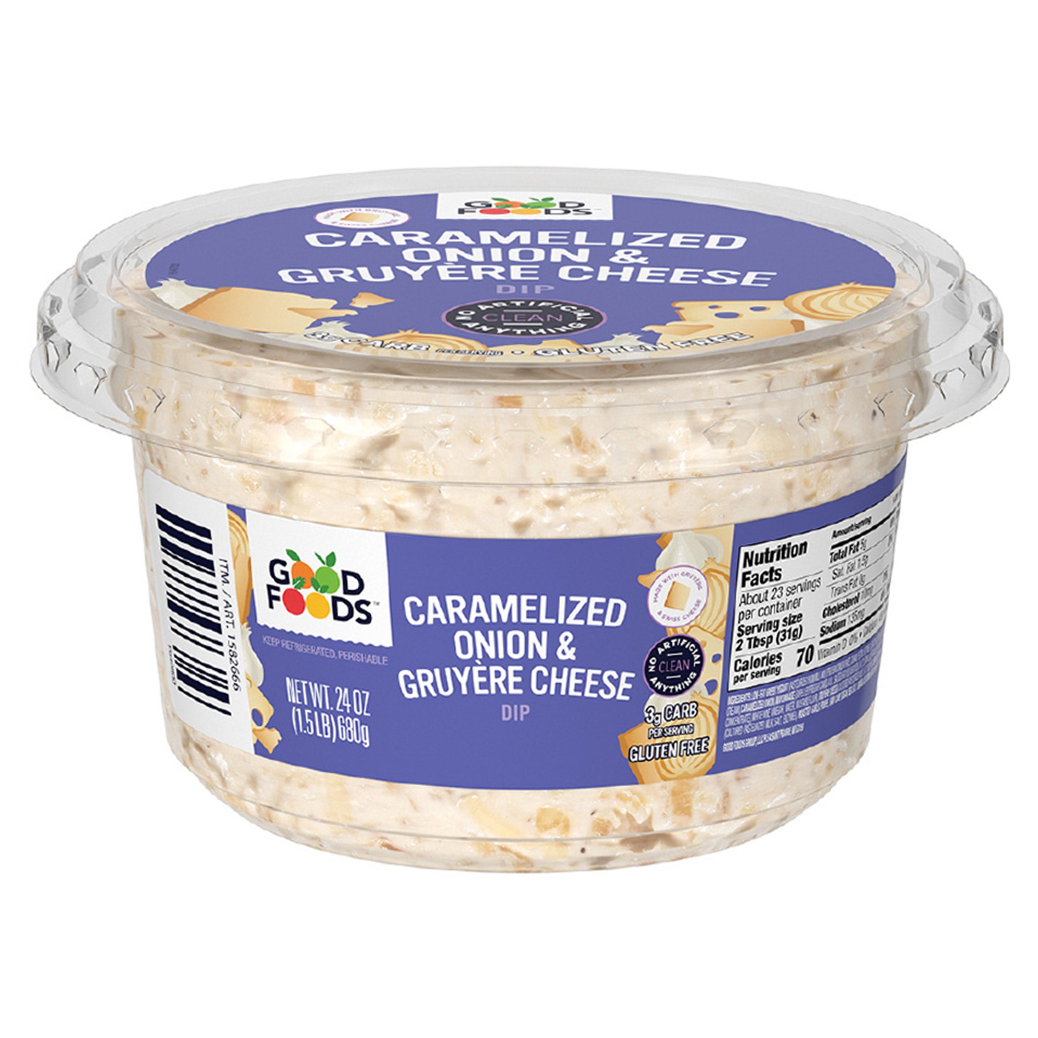 GOOD FOODS ONION & GRUYENRE DIP 24 OZ