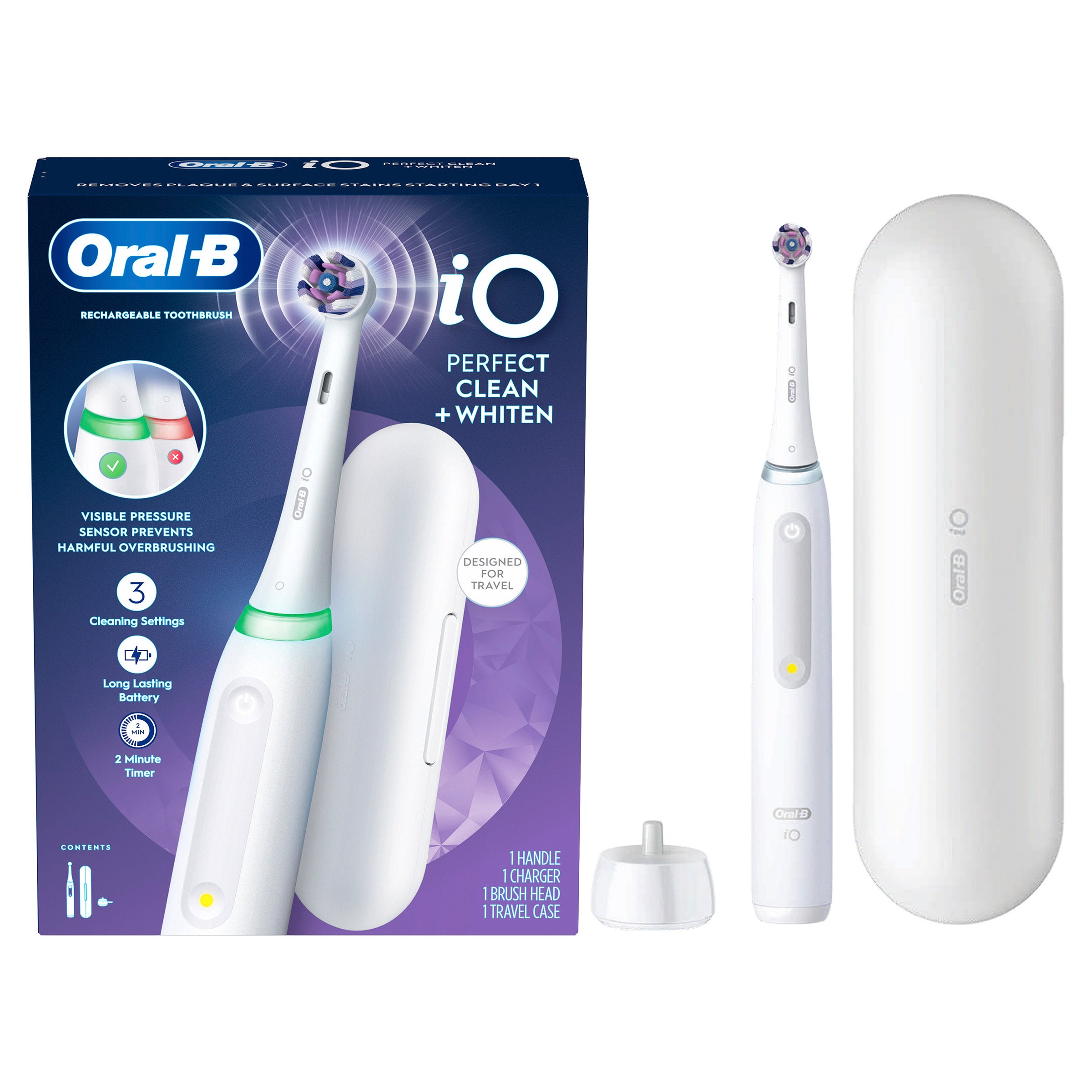ORAL-B IO PERFECT CLEAN + WHITEN TOOTHBRUSH HANDLE 1PK^ - Image 1