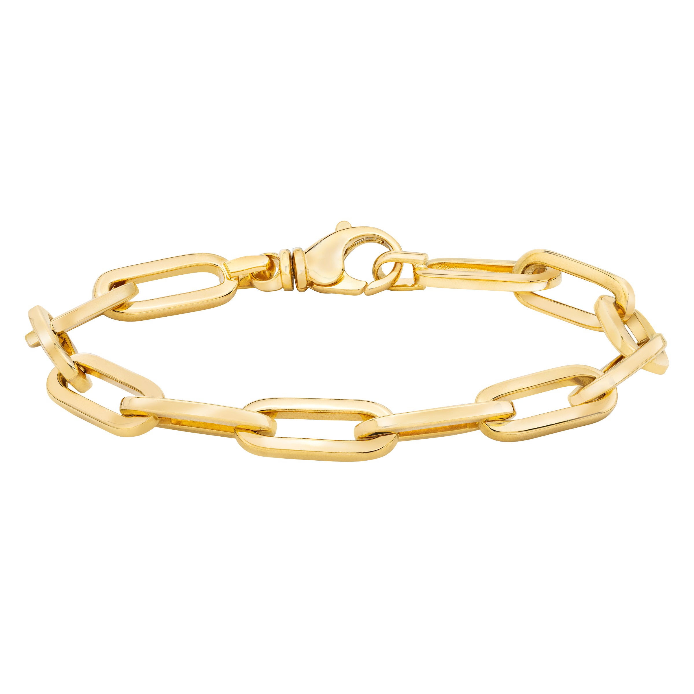14KT YELLOW GOLD 8.5¨ PAPERCLIP BRACELET MADE IN ITALY - Image 1