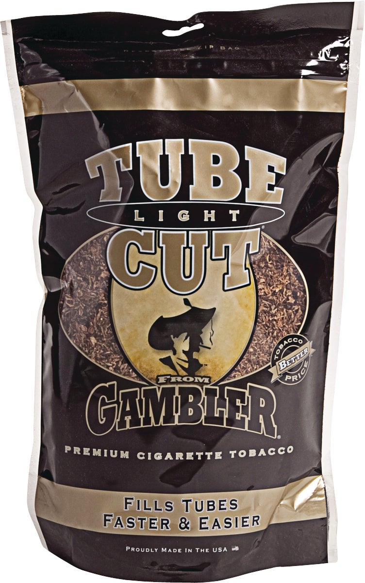GAMBLER TUBE CUT GOLD CIGARETTE TOBACCO 8 OZ BAG GTLLT