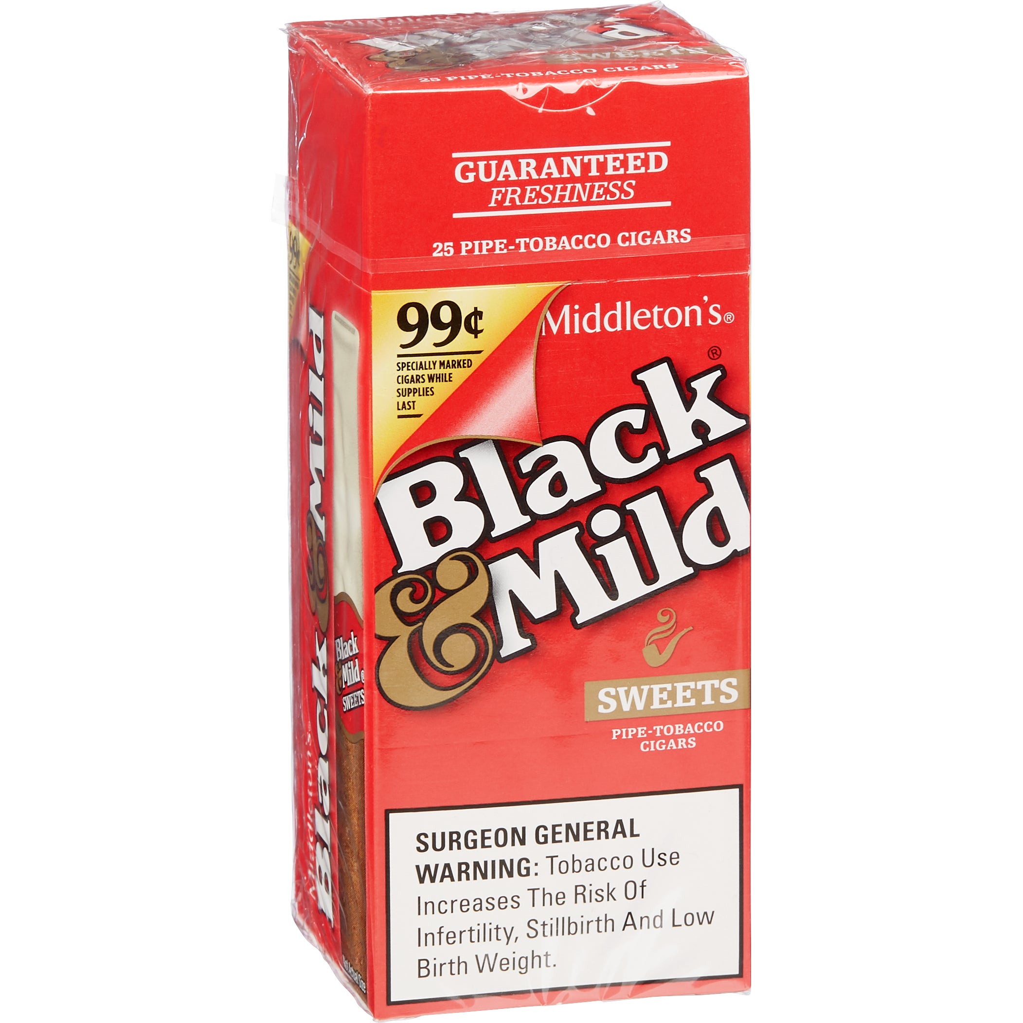 JOHN MIDDLETON B&M SWEETS $0.99 PLST TIP 25 SINGLS PCK