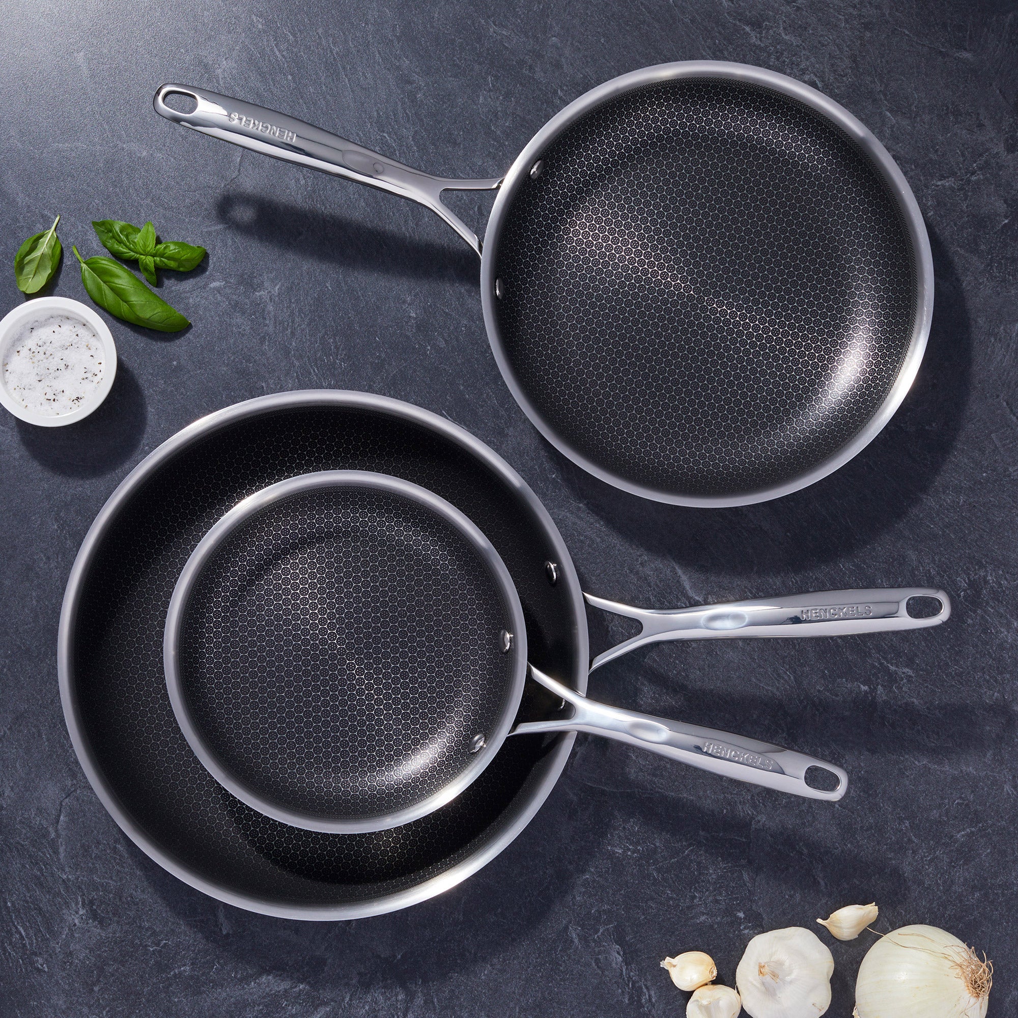 HENCKELS PARADIGM HYBRID NON-STICK SKILLETS 3PC - Image 1