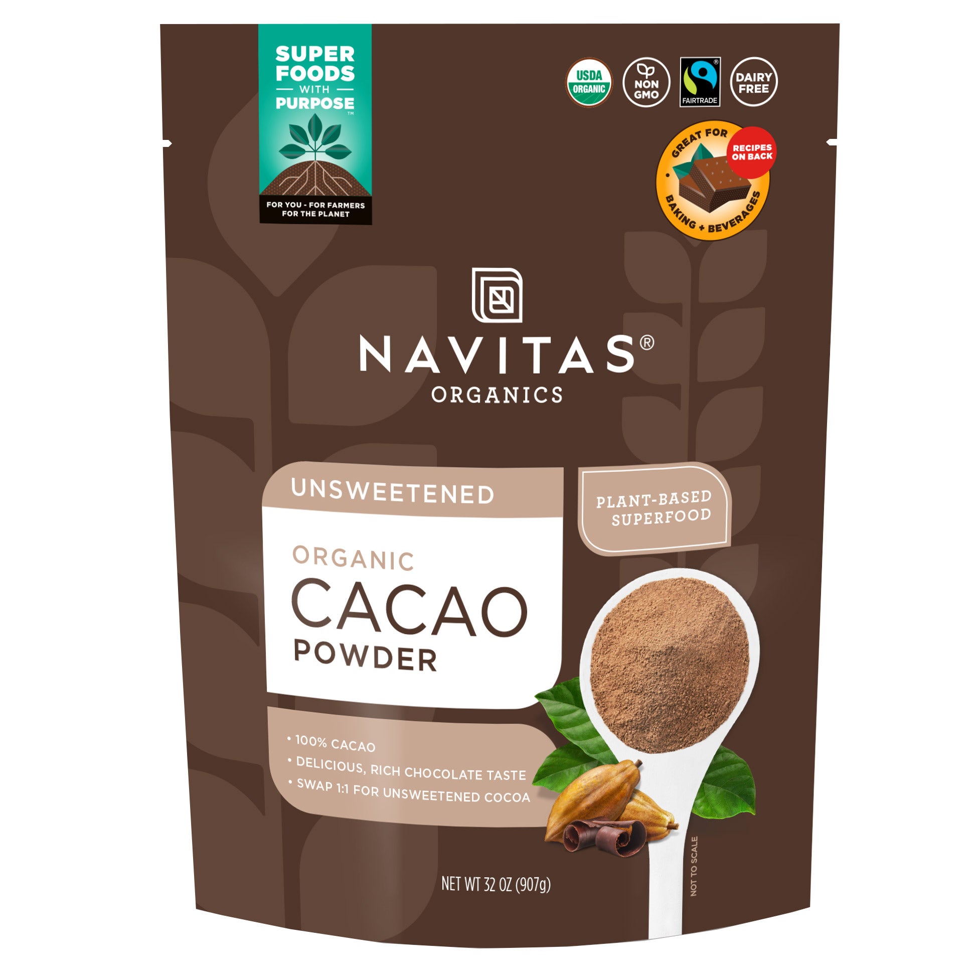 NAVITAS ORGANICS ORGANIC CACAO POWDER 32 OZ