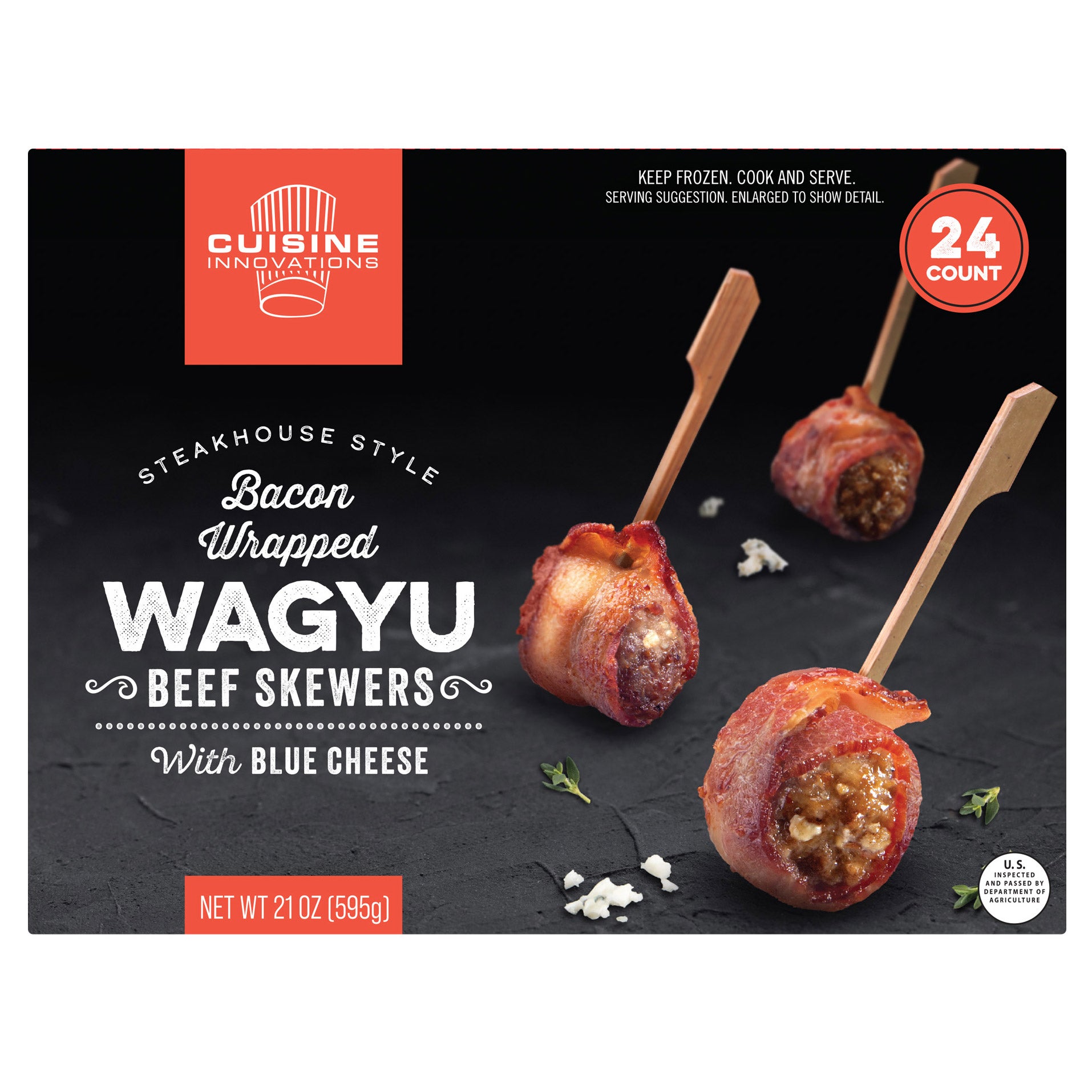 CUISINE INNOVATION BACON WRAPPED WAGYU SKEWERS 24 COUNT - Image 1