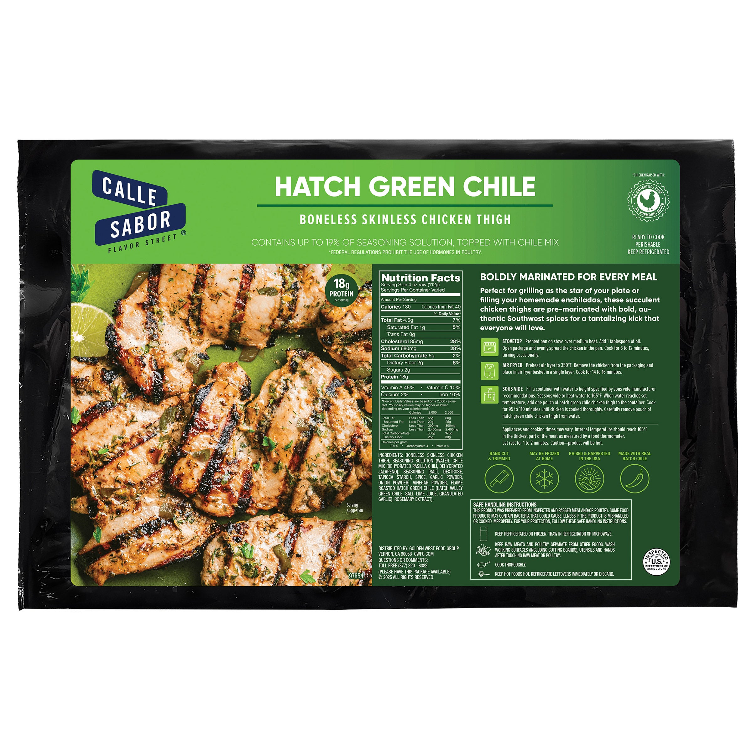 HATCH GREEN CHILE CHICKEN THIGHS PRICE PER POUND - Image 1