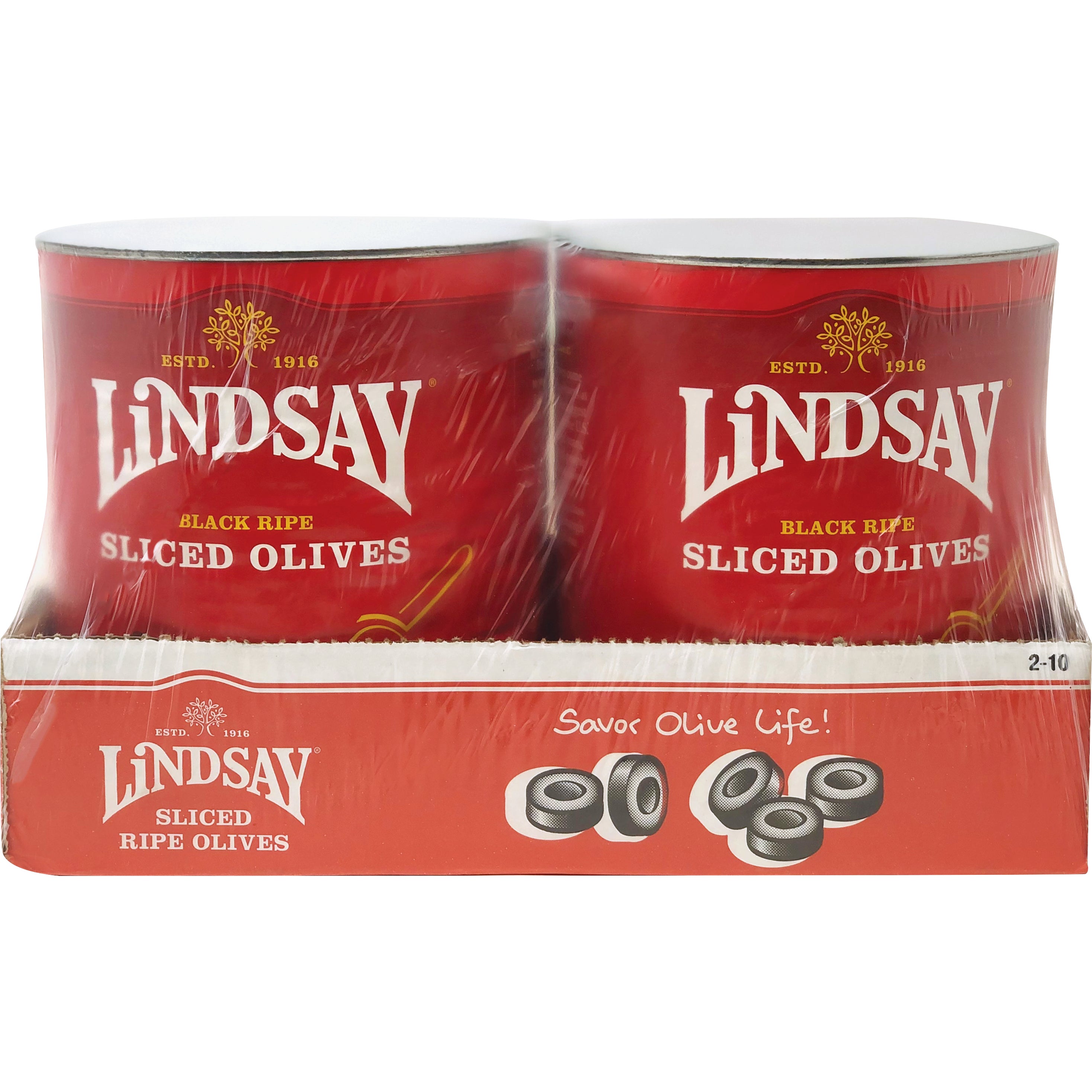 LINDSAY SLICED RIPE OLIVES 2/#10 CANS (55 OZ EA)